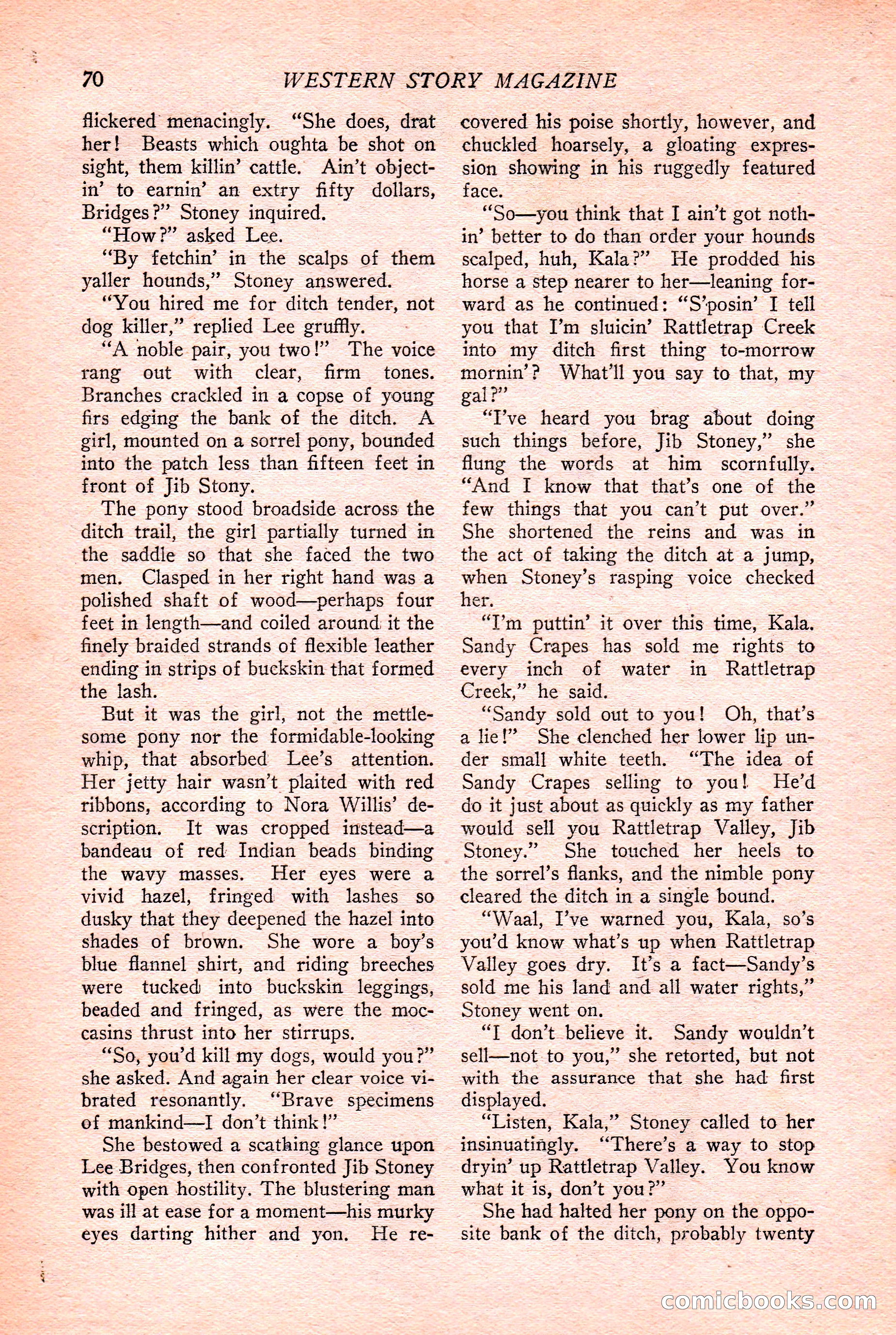 Western Story Magazine Cover — page 72 of 148
