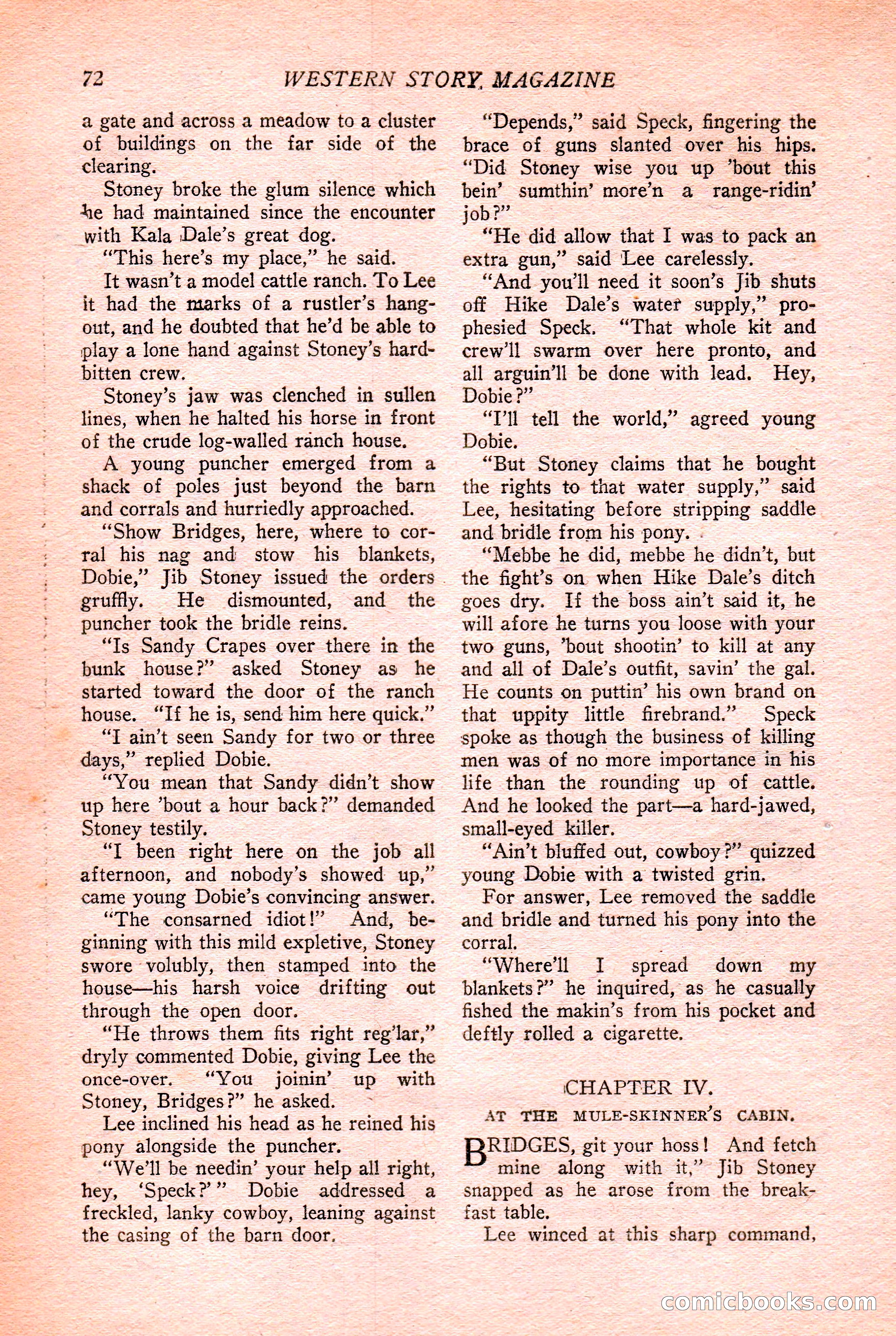 Western Story Magazine Cover — page 74 of 148