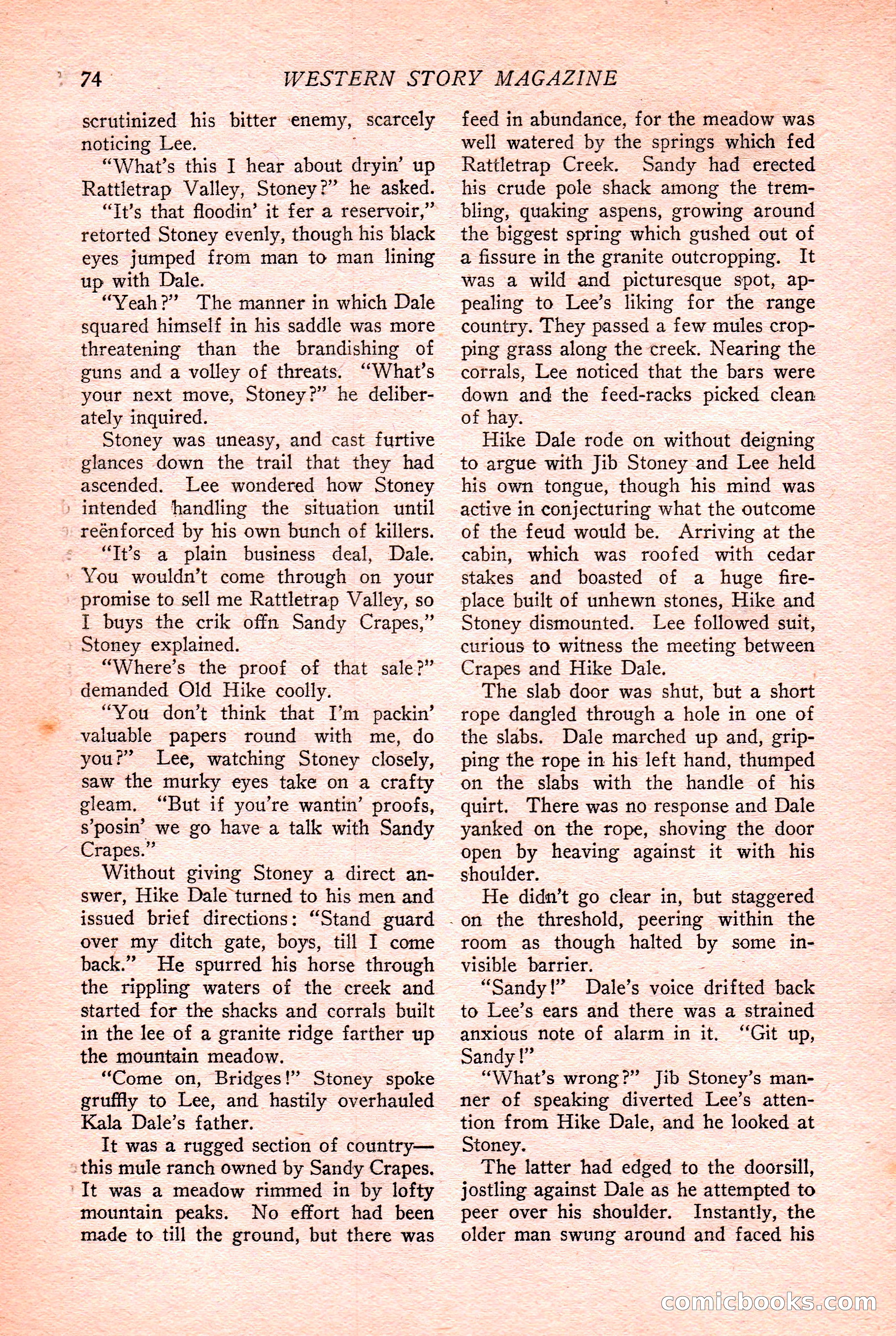 Western Story Magazine Cover — page 76 of 148