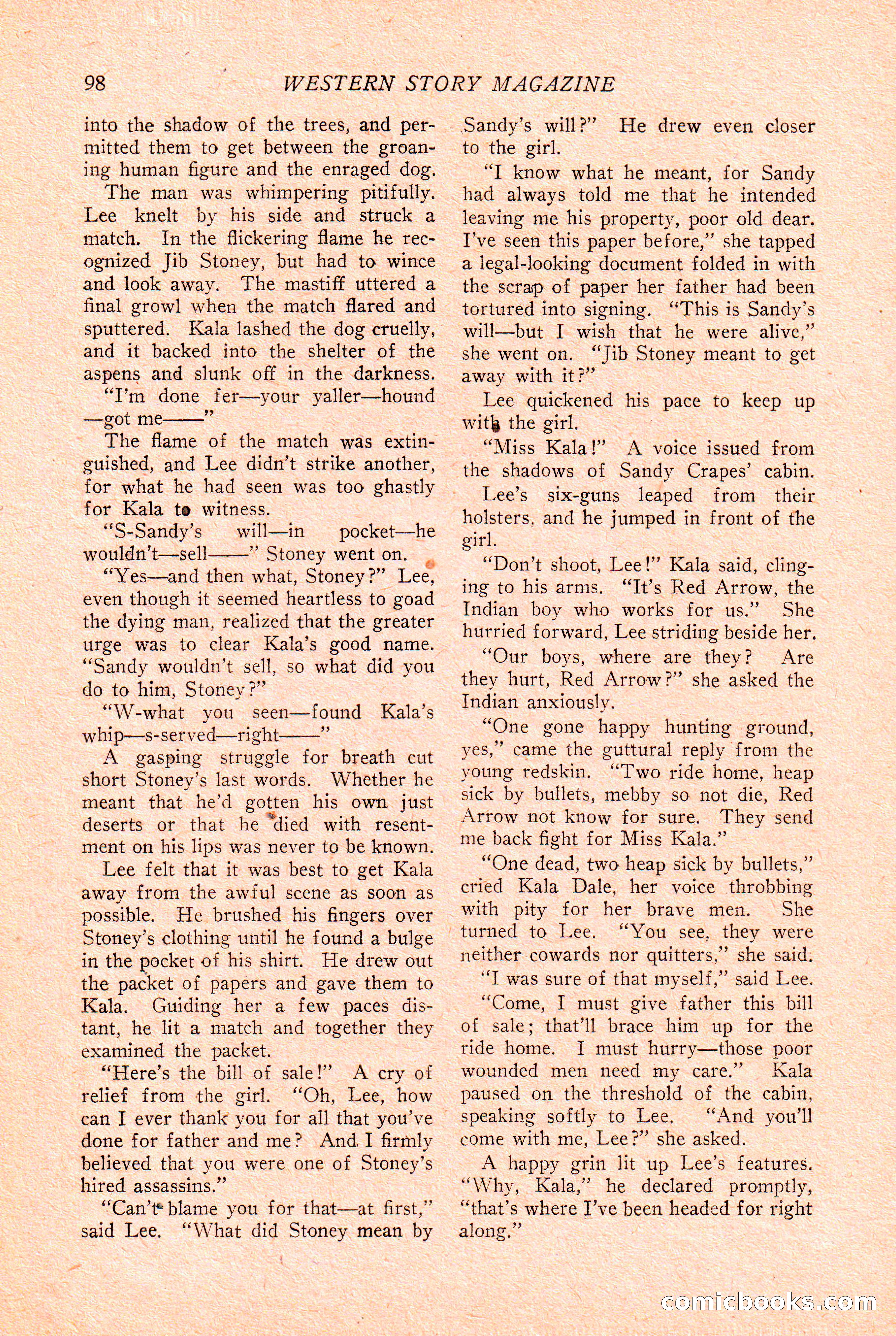 Western Story Magazine Cover — page 100 of 148