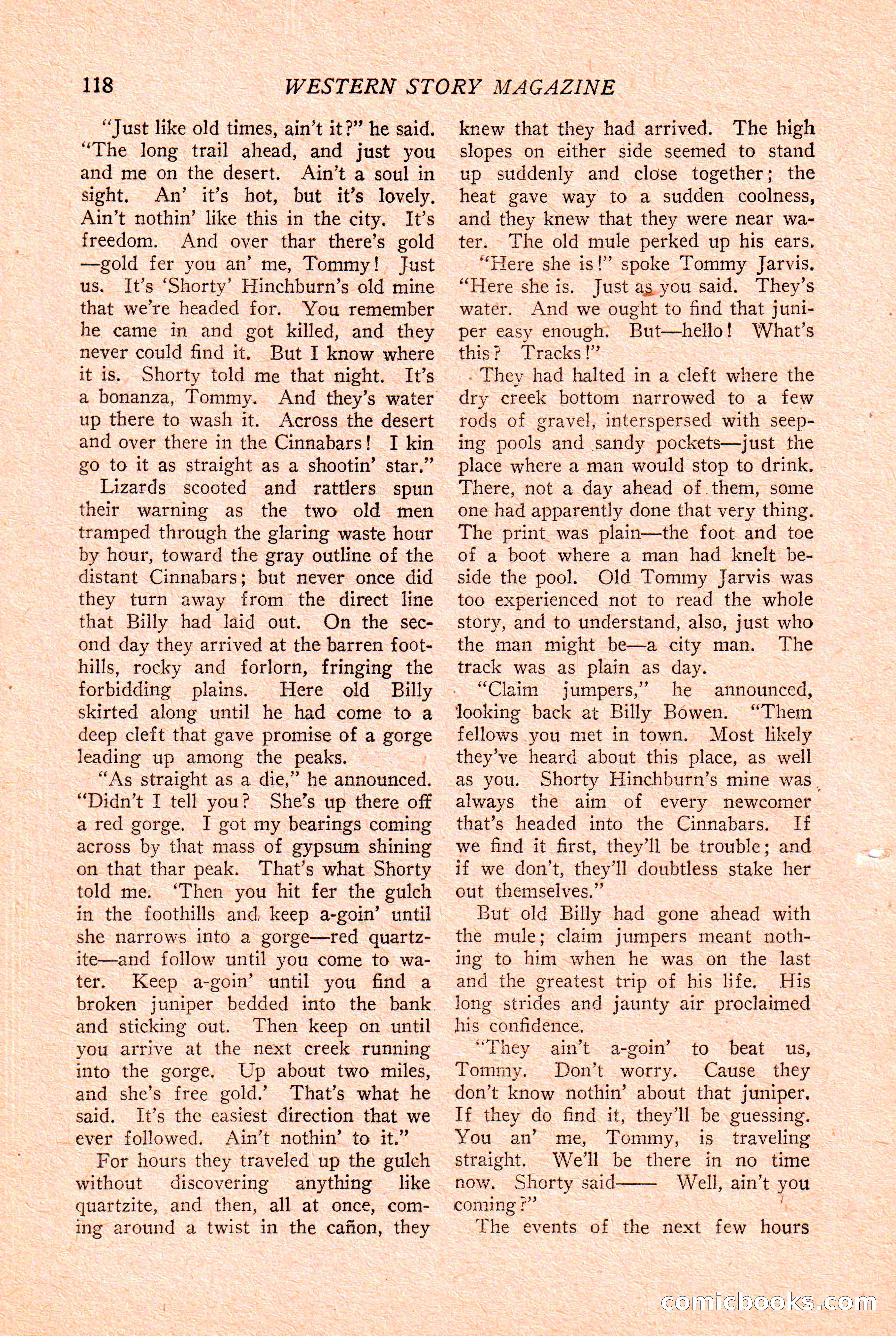 Western Story Magazine Cover — page 120 of 148