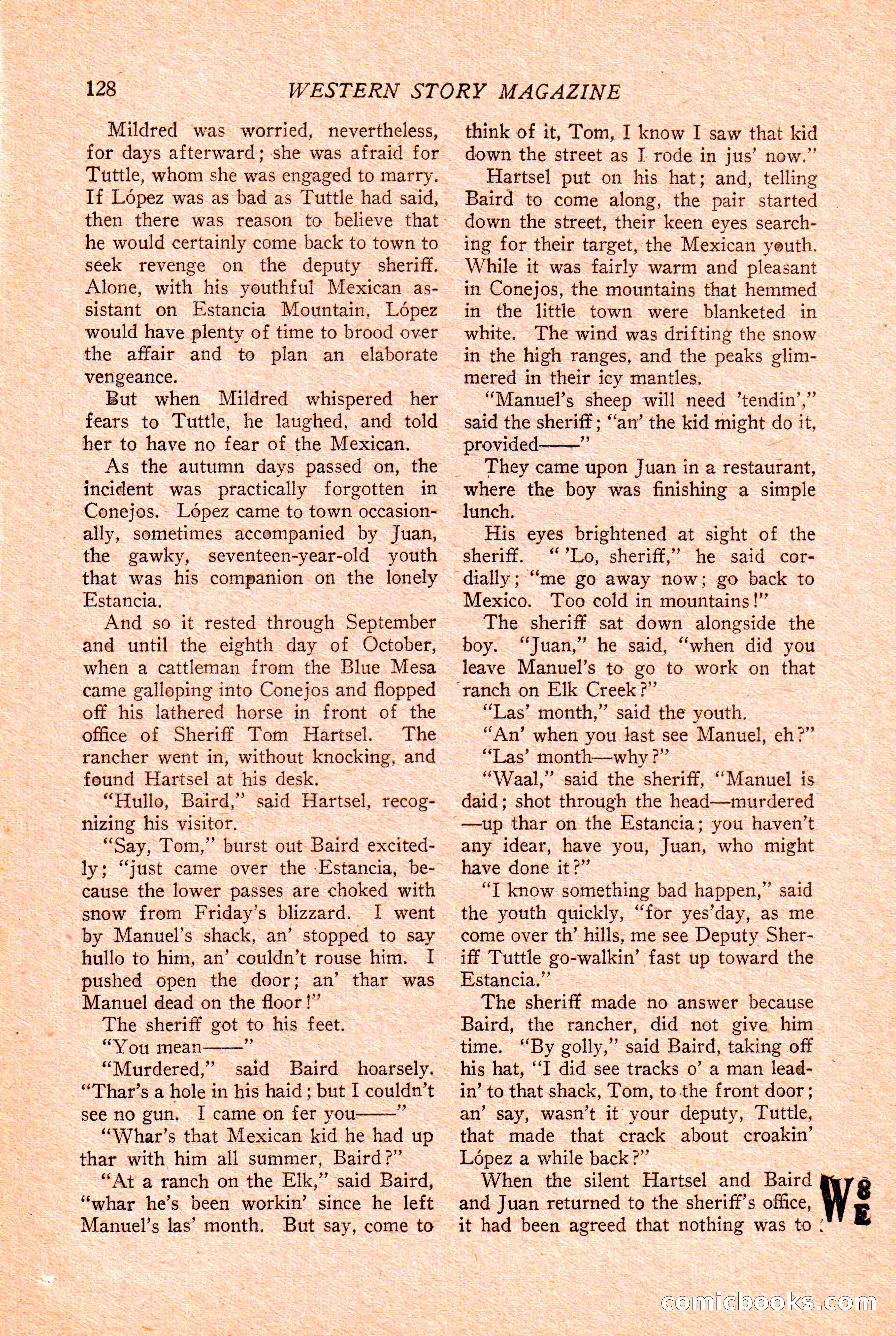 Western Story Magazine Cover — page 130 of 148