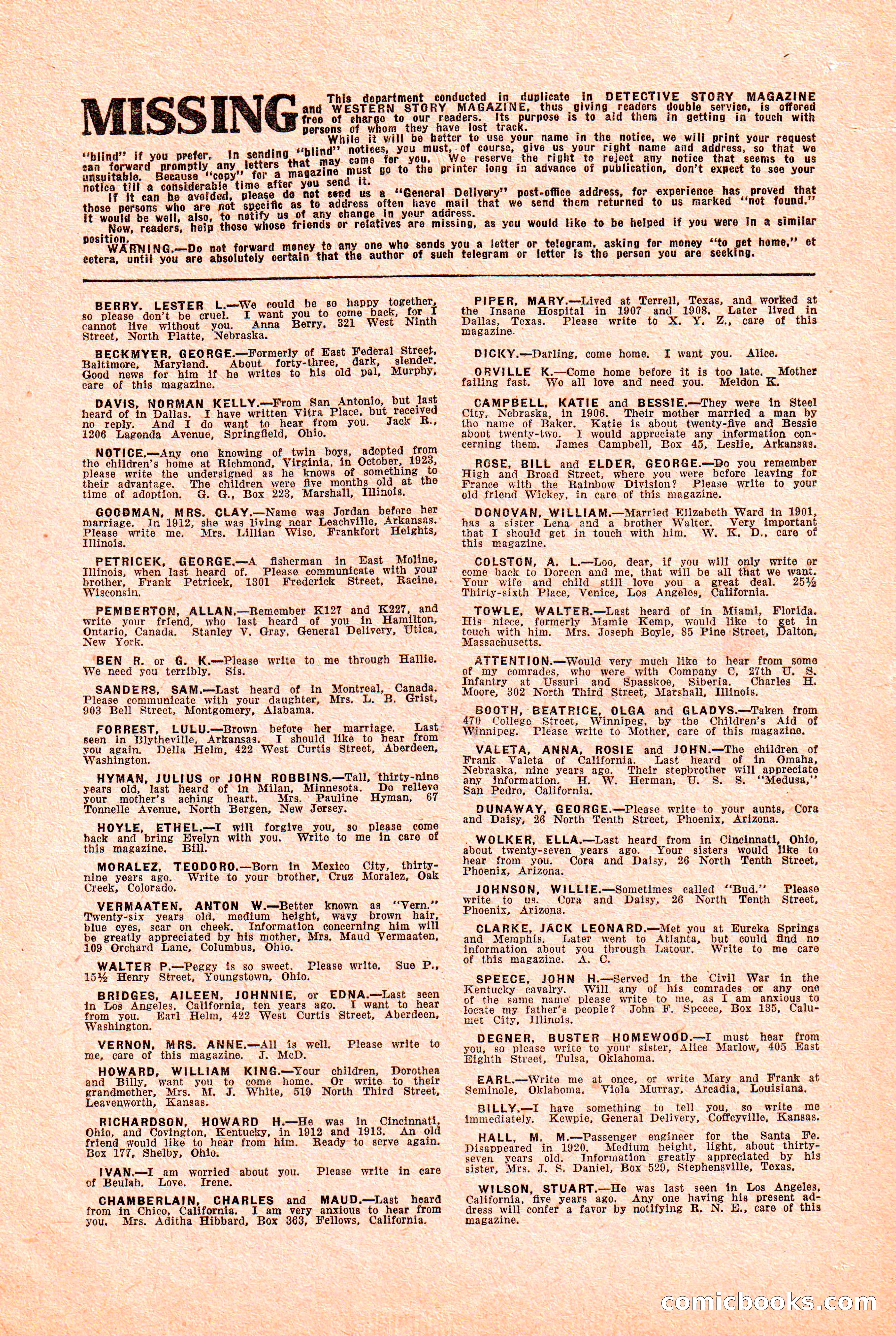 Western Story Magazine Cover — page 145 of 148