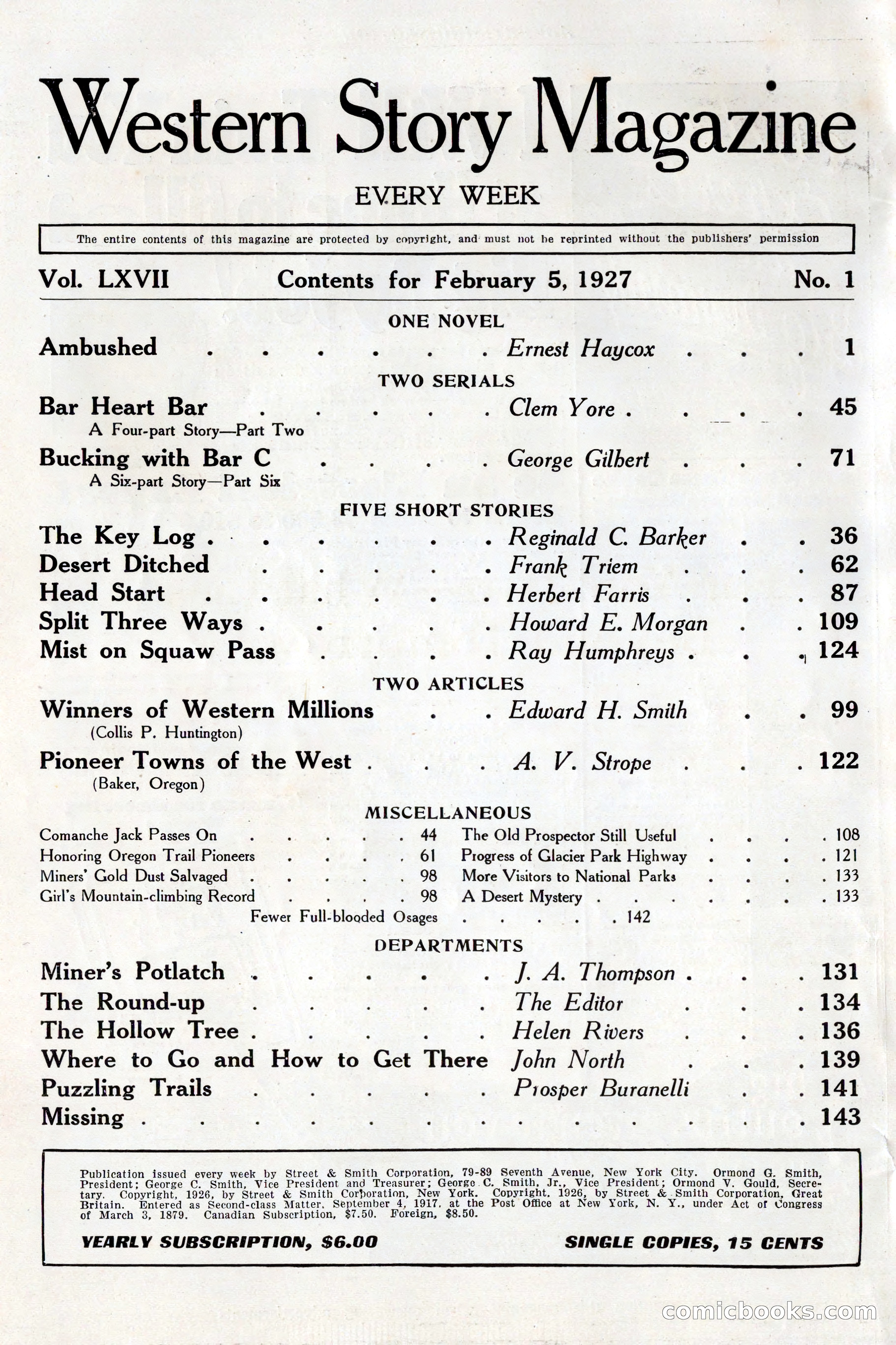 Western Story Magazine, February 5, 1927 — page 4 of 172