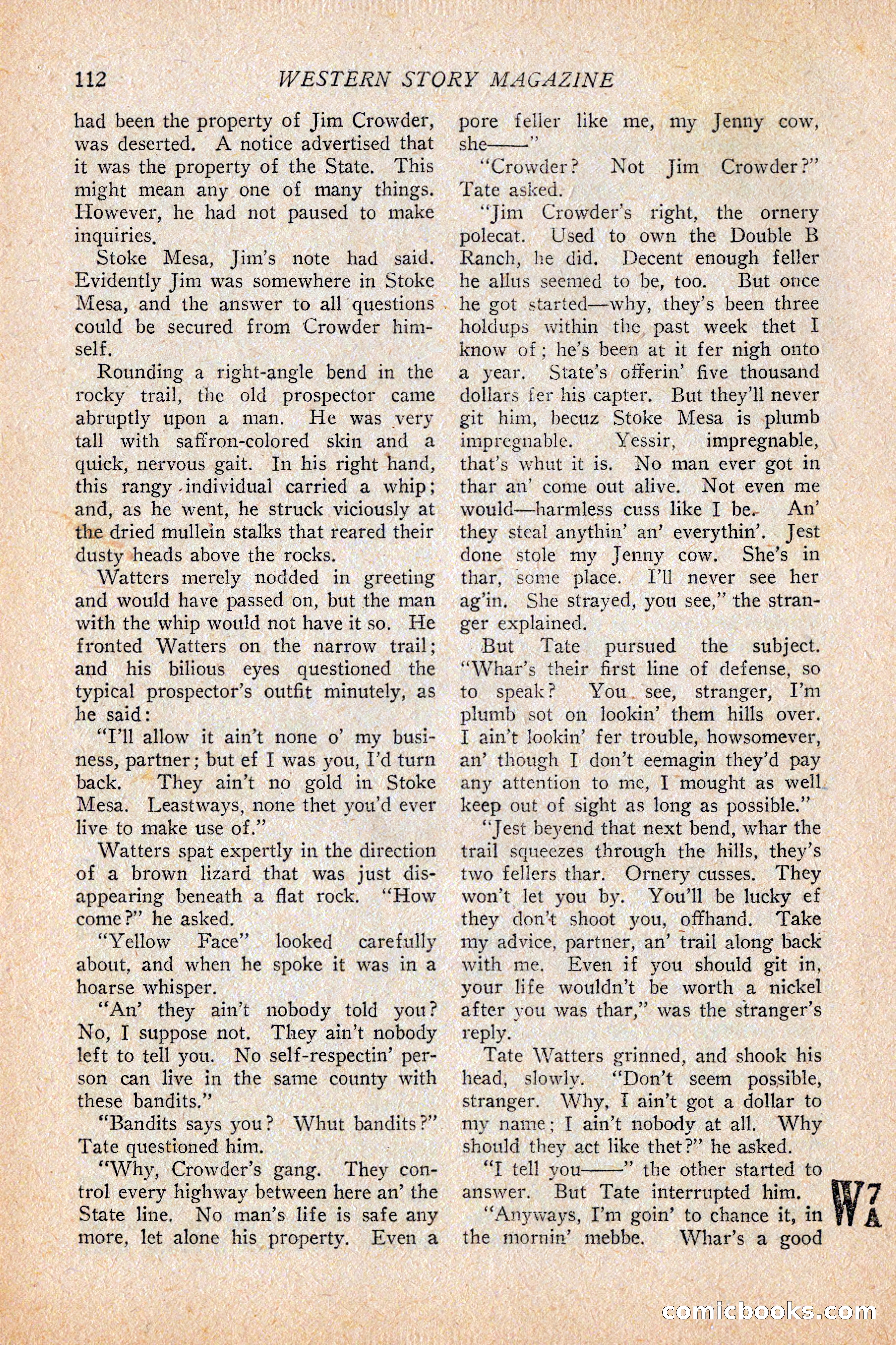 Western Story Magazine, February 5, 1927 — page 130 of 172