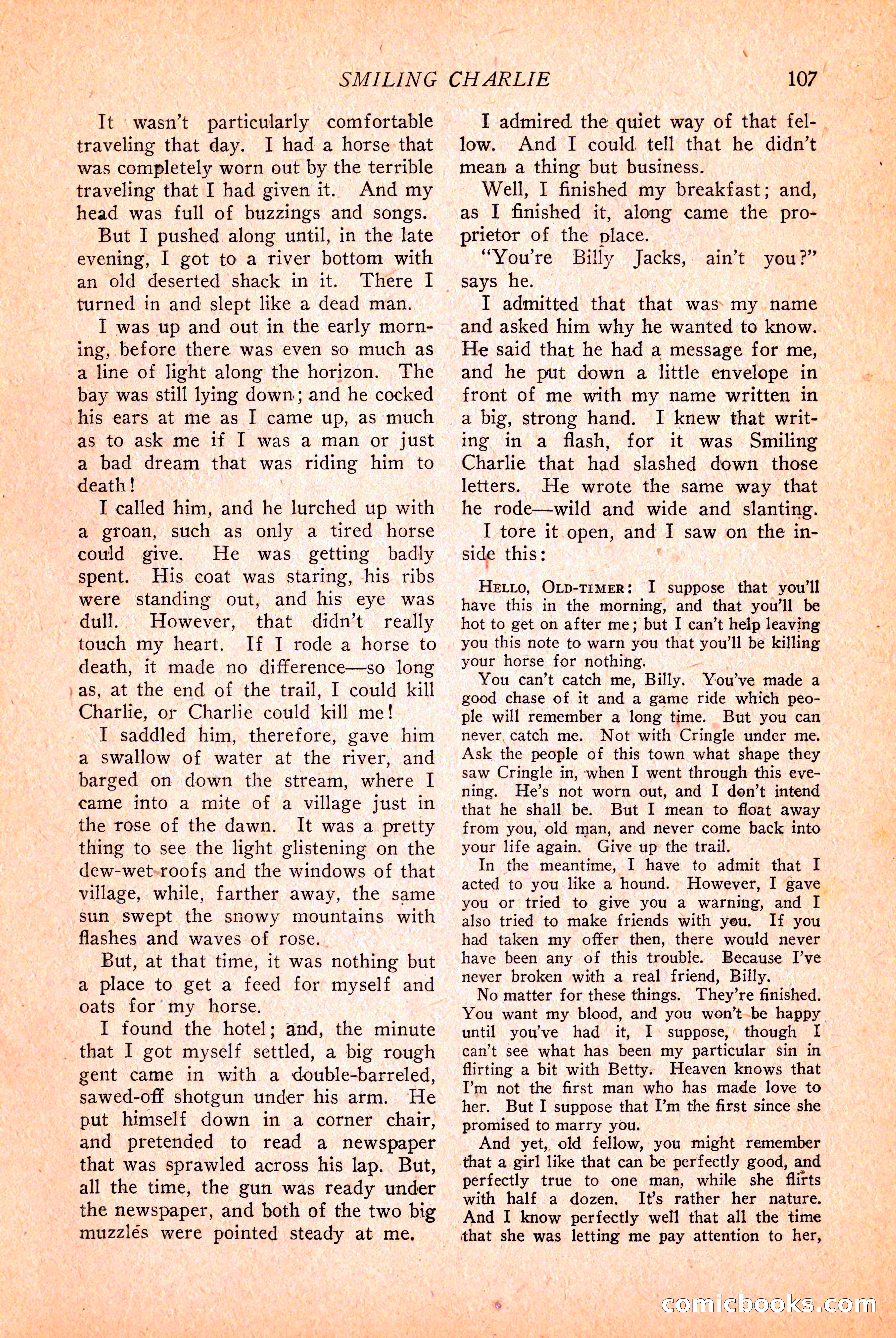 Western Story Magazine, March 12, 1927 — page 109 of 148