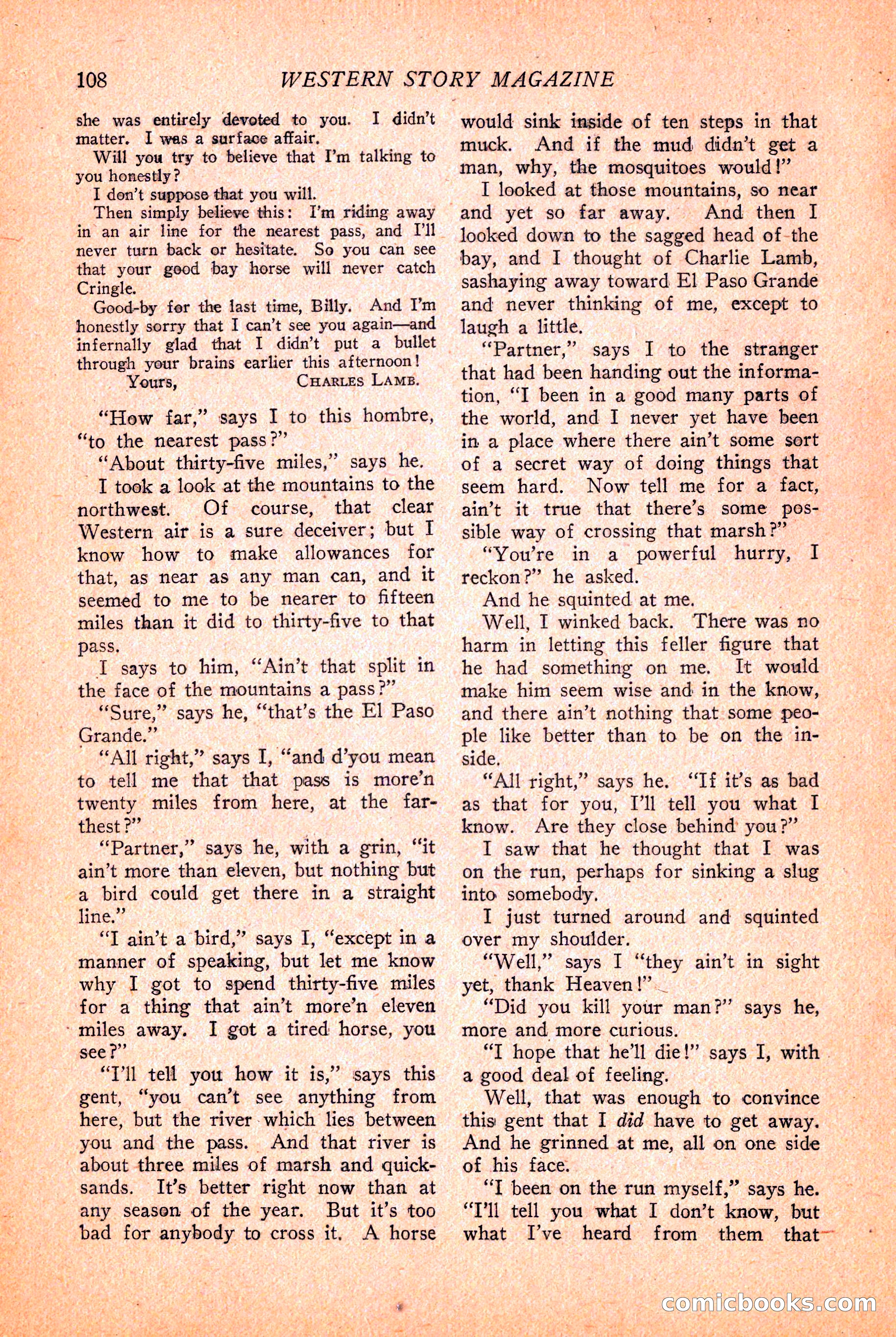 Western Story Magazine, March 12, 1927 — page 110 of 148