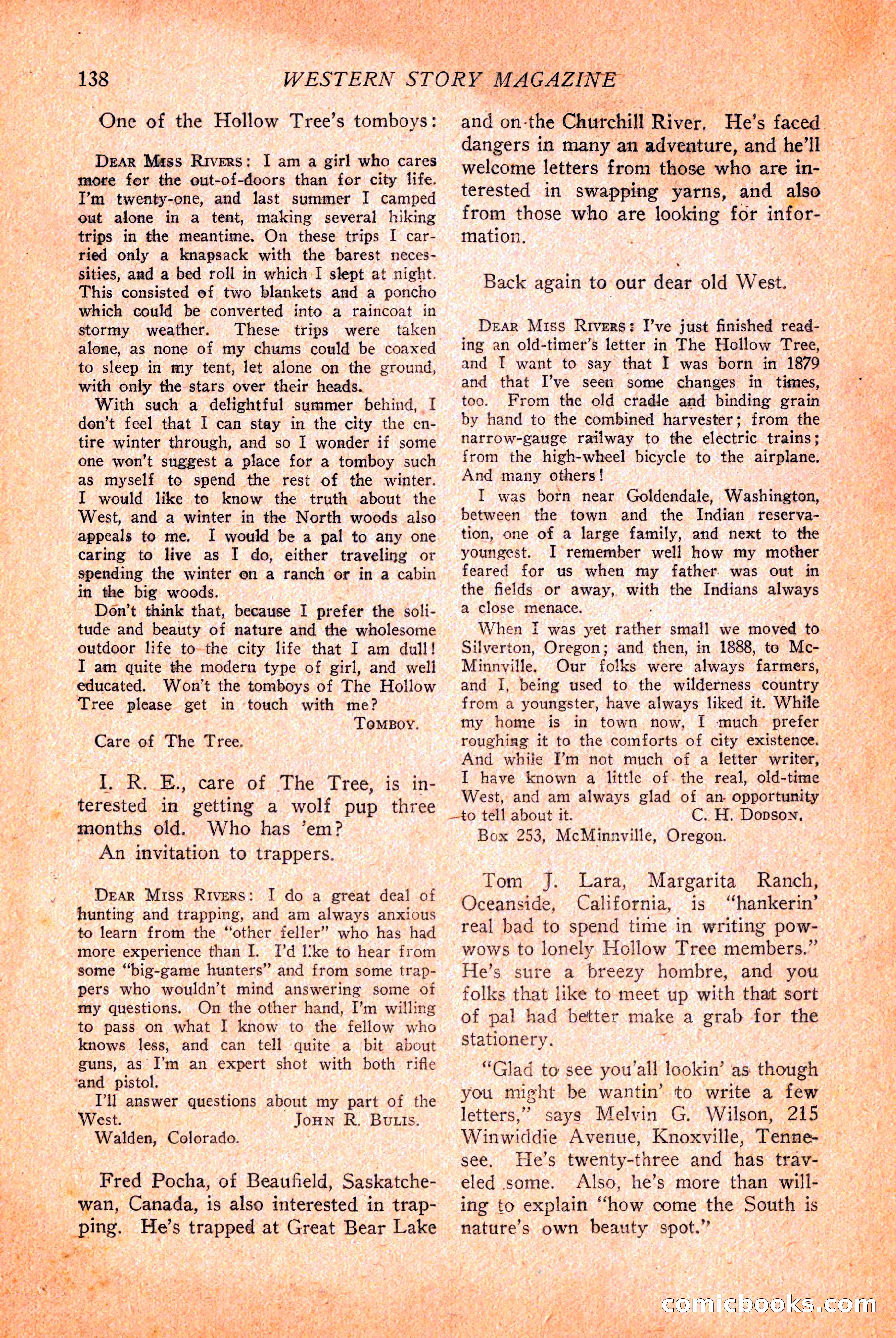 Western Story Magazine, March 12, 1927 — page 140 of 148
