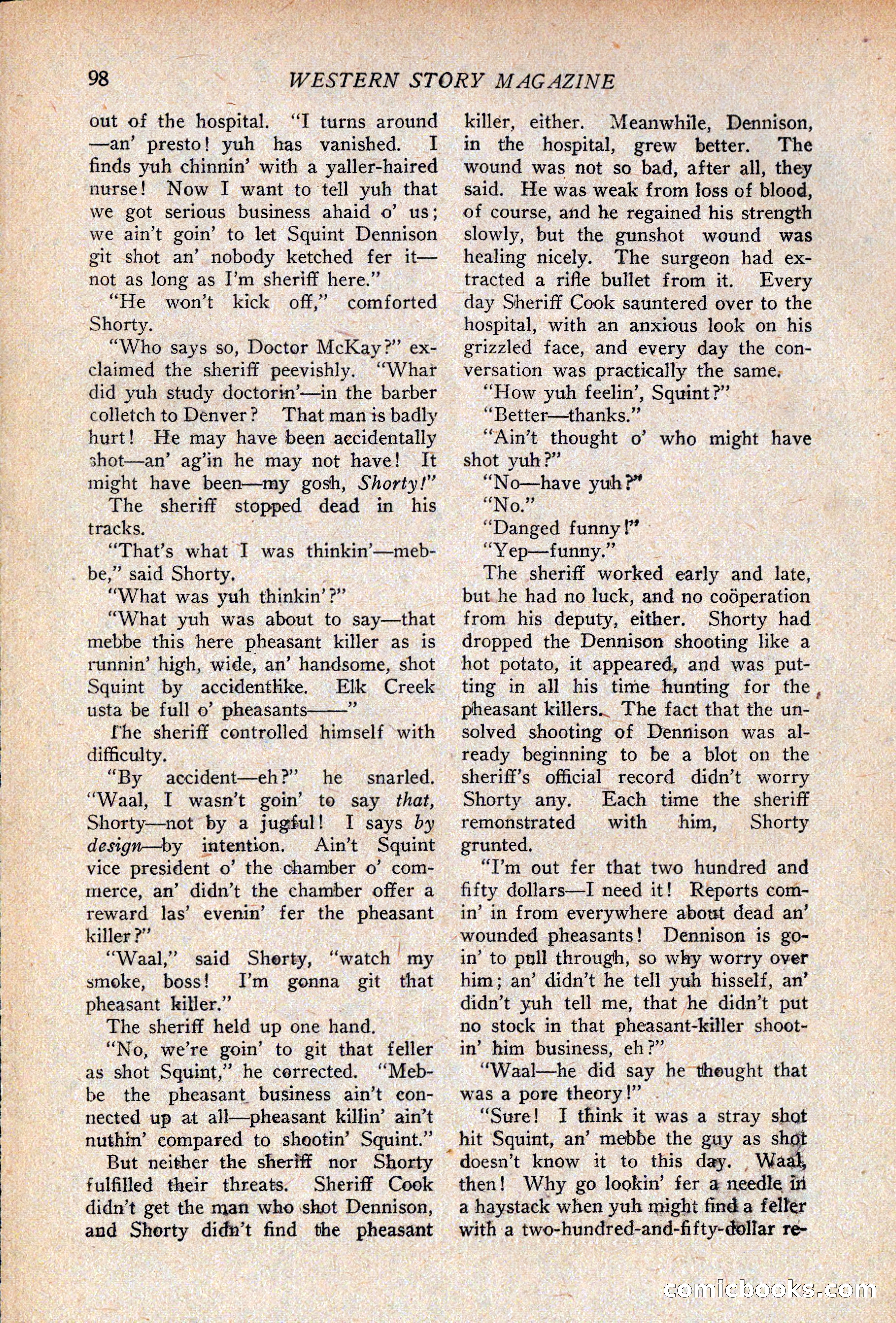 Western Story Magazine, April 14, 1928 — page 100 of 148