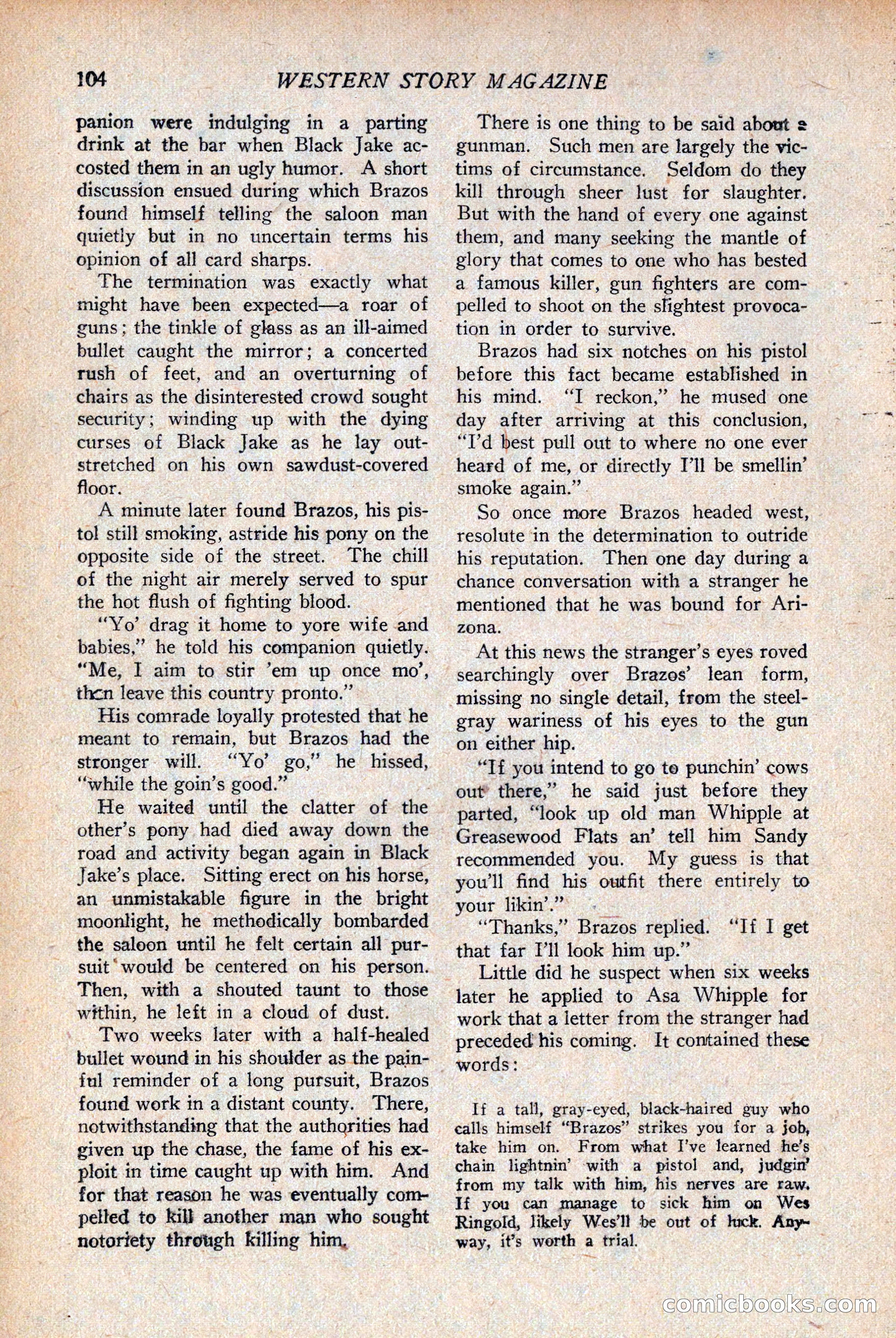 Western Story Magazine, April 14, 1928 — page 106 of 148