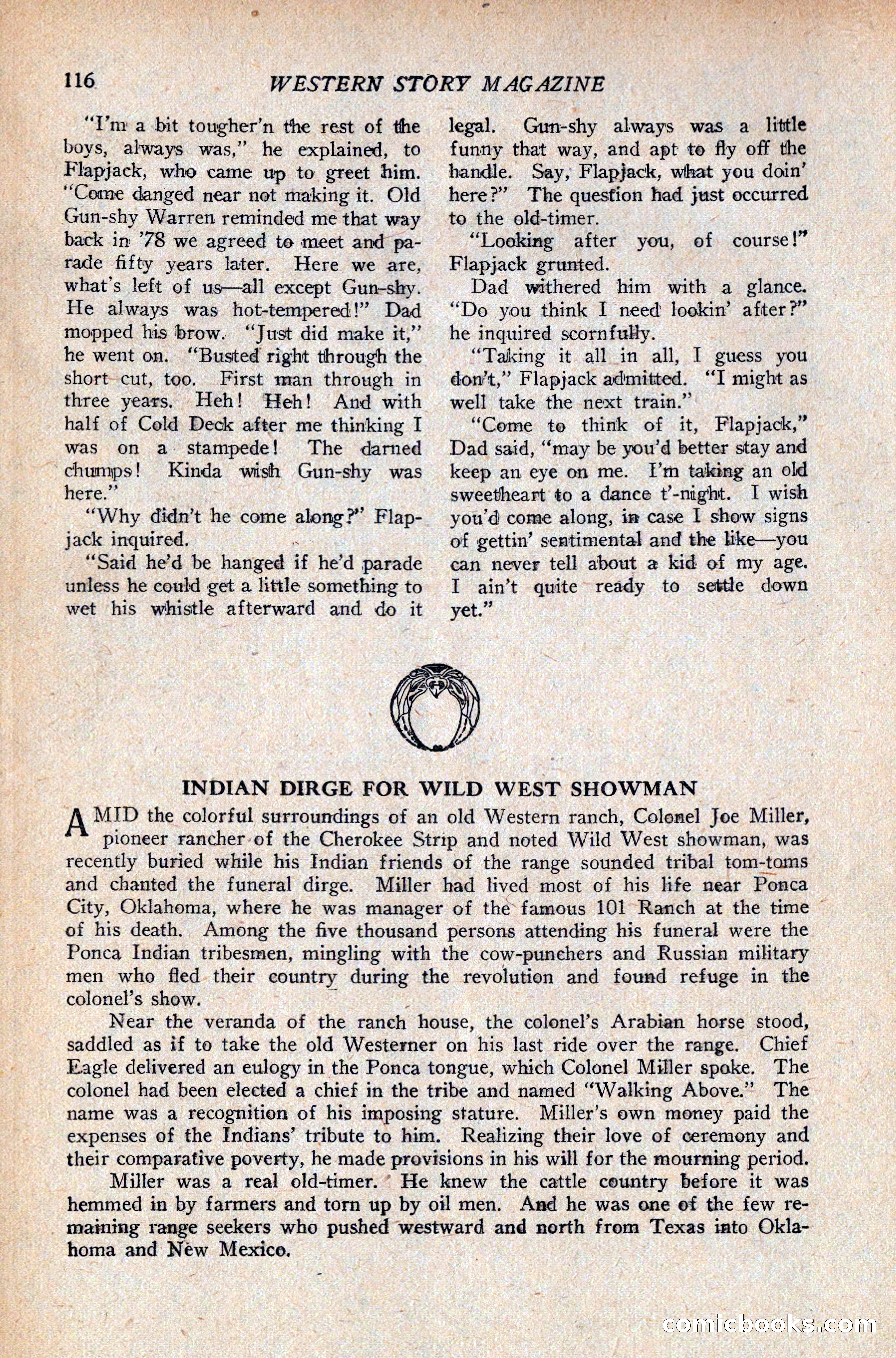 Western Story Magazine, April 14, 1928 — page 118 of 148