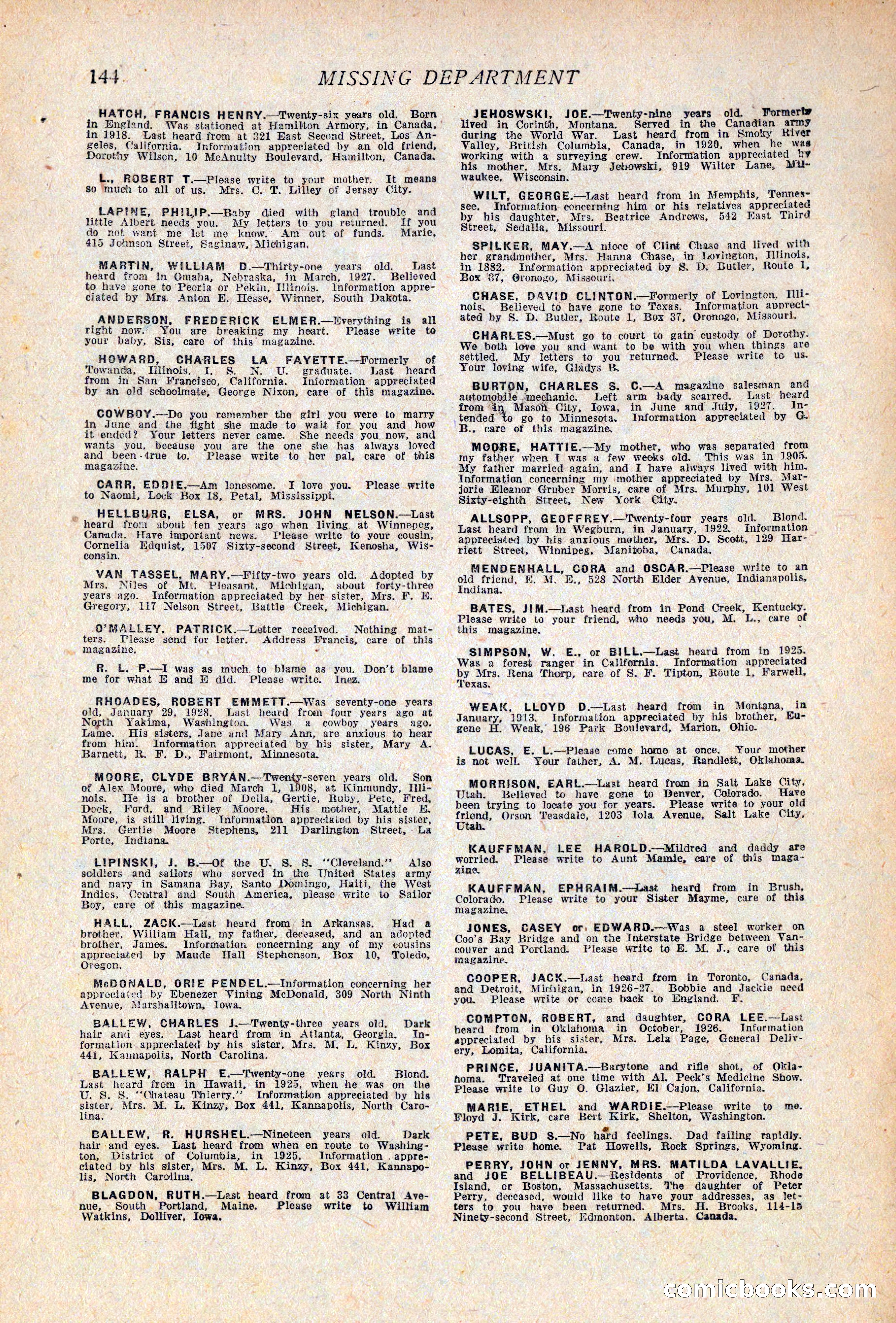 Western Story Magazine, April 14, 1928 — page 146 of 148