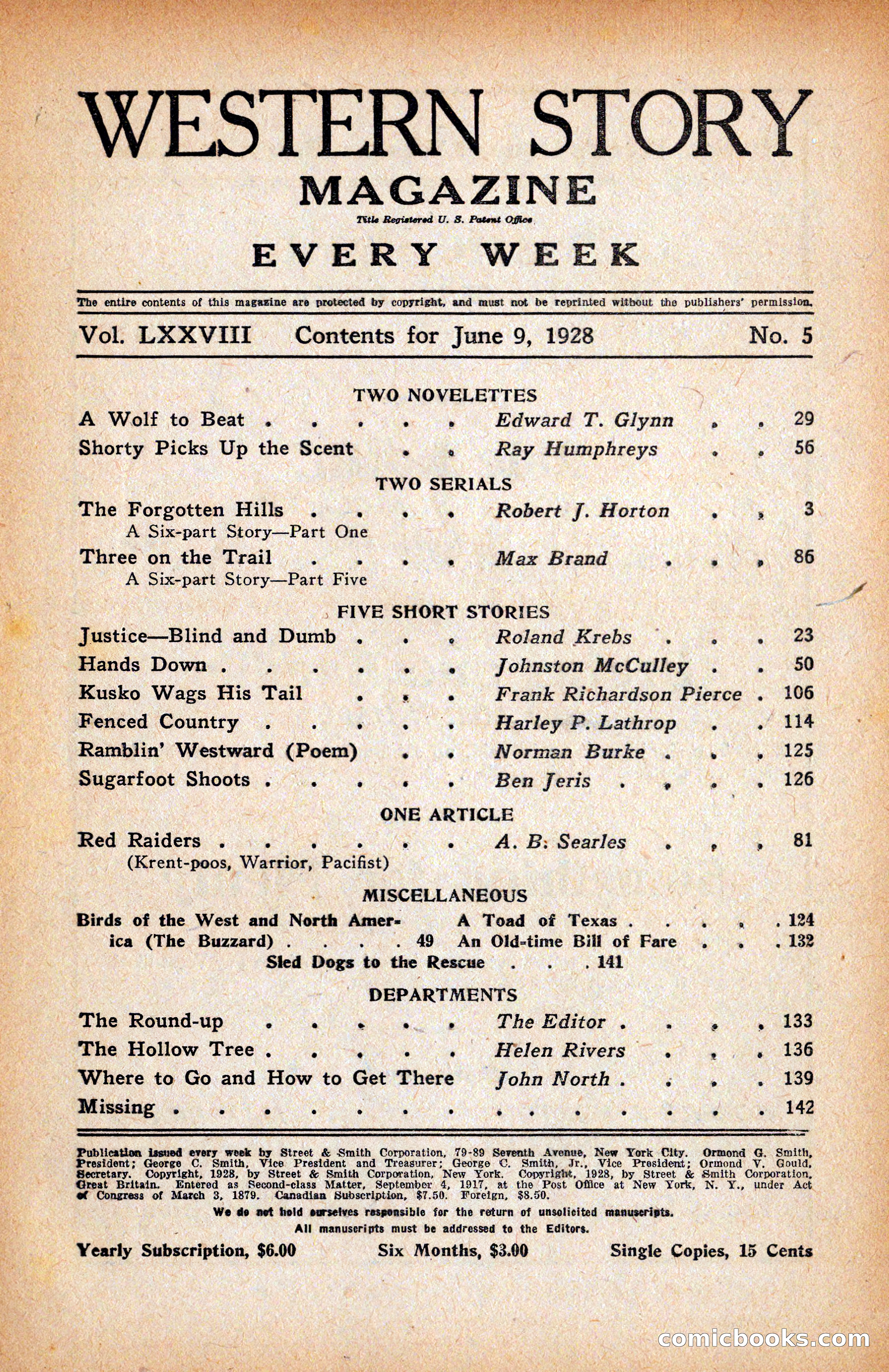 Western Story Magazine, June 9, 1928 — page 3 of 148
