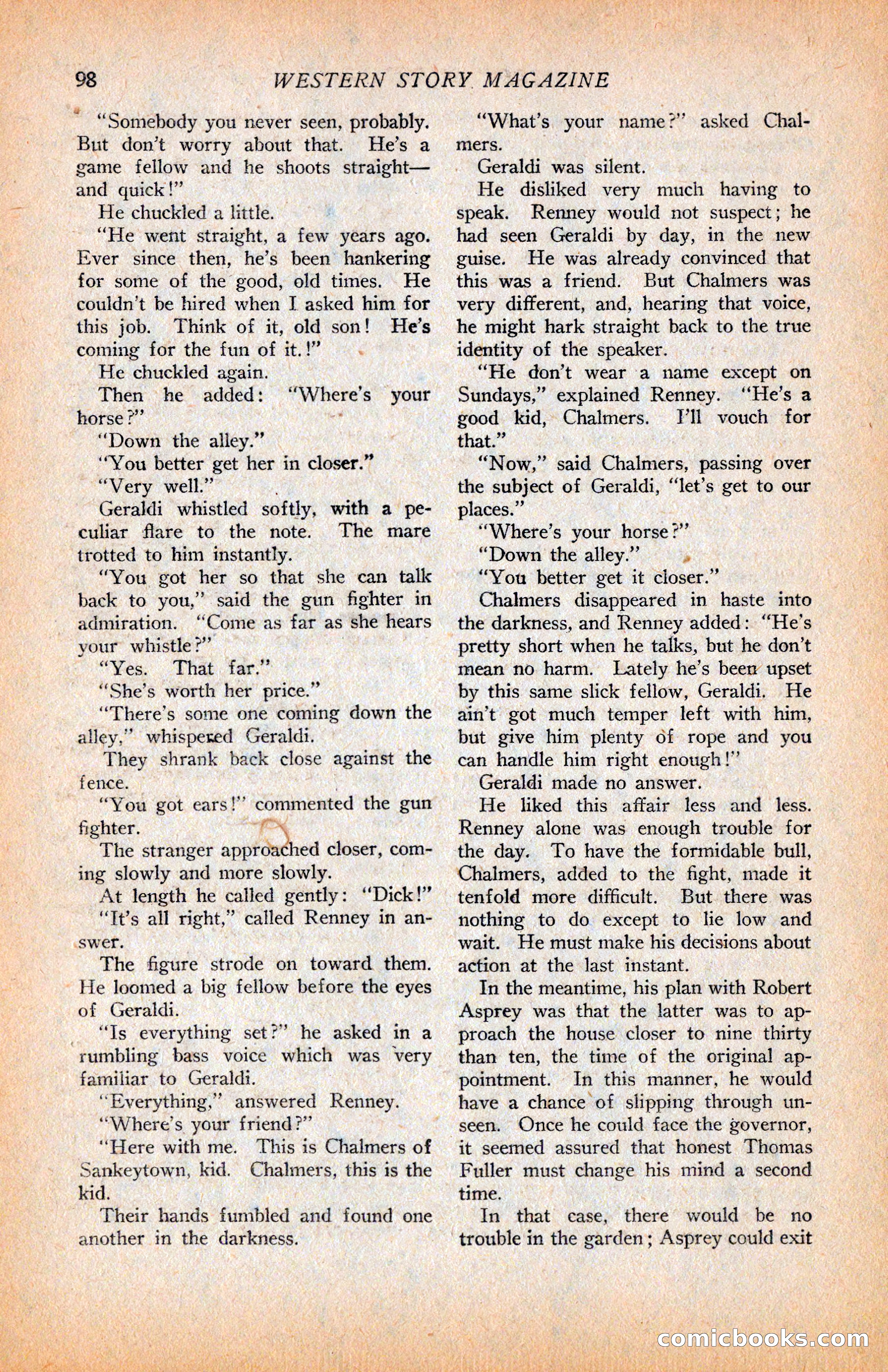 Western Story Magazine, June 9, 1928 — page 100 of 148