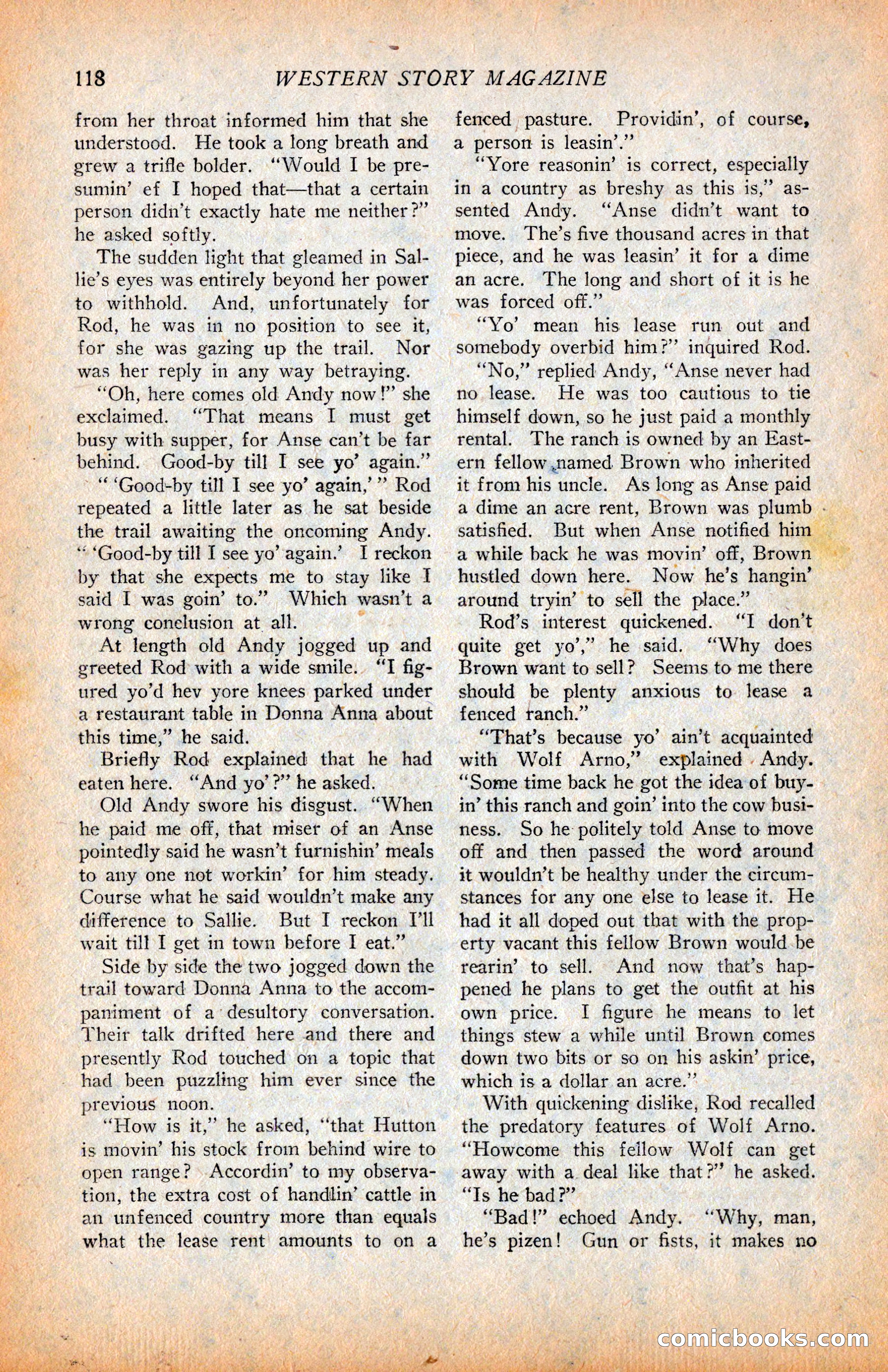 Western Story Magazine, June 9, 1928 — page 120 of 148