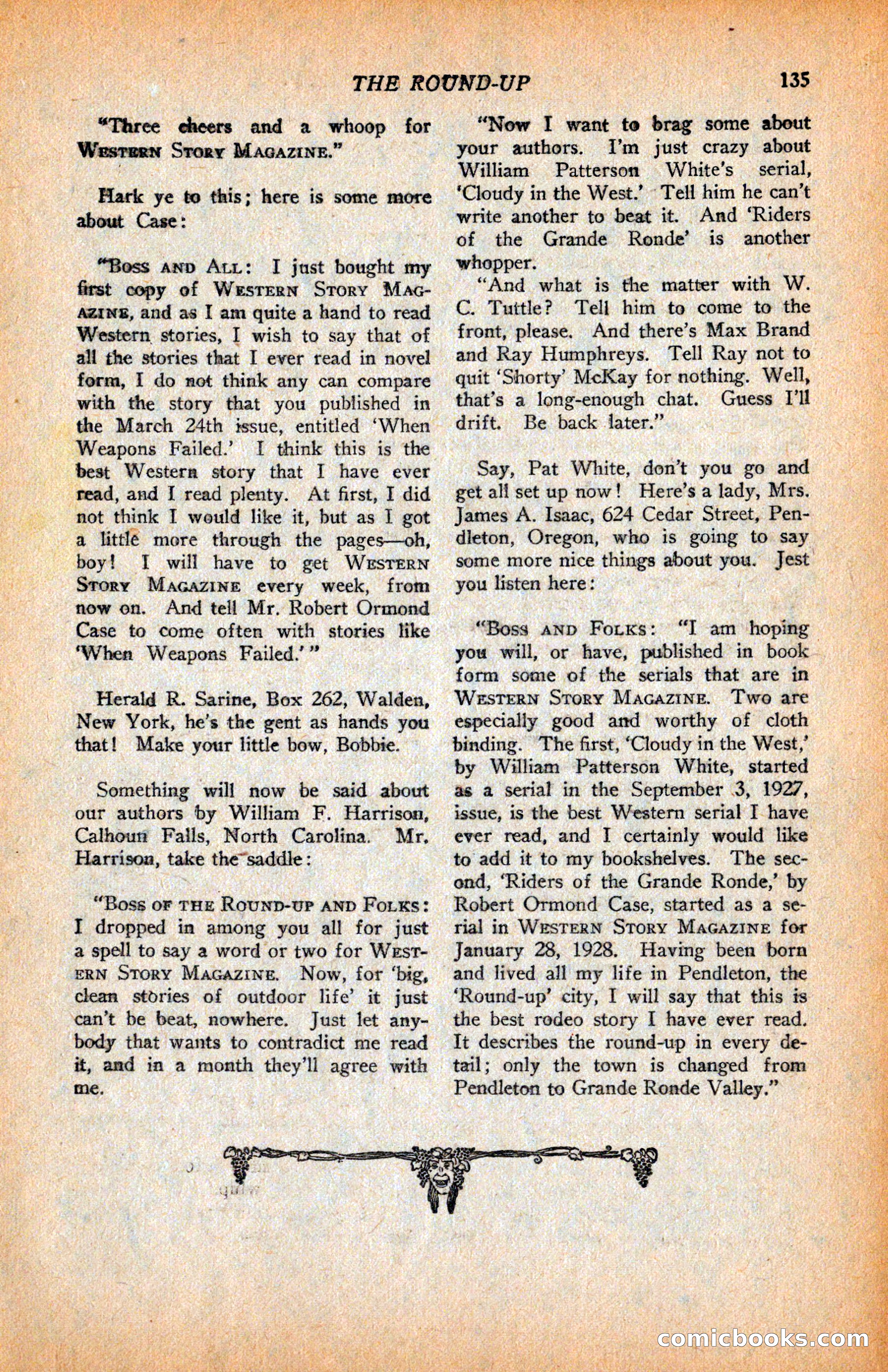 Western Story Magazine, June 9, 1928 — page 137 of 148