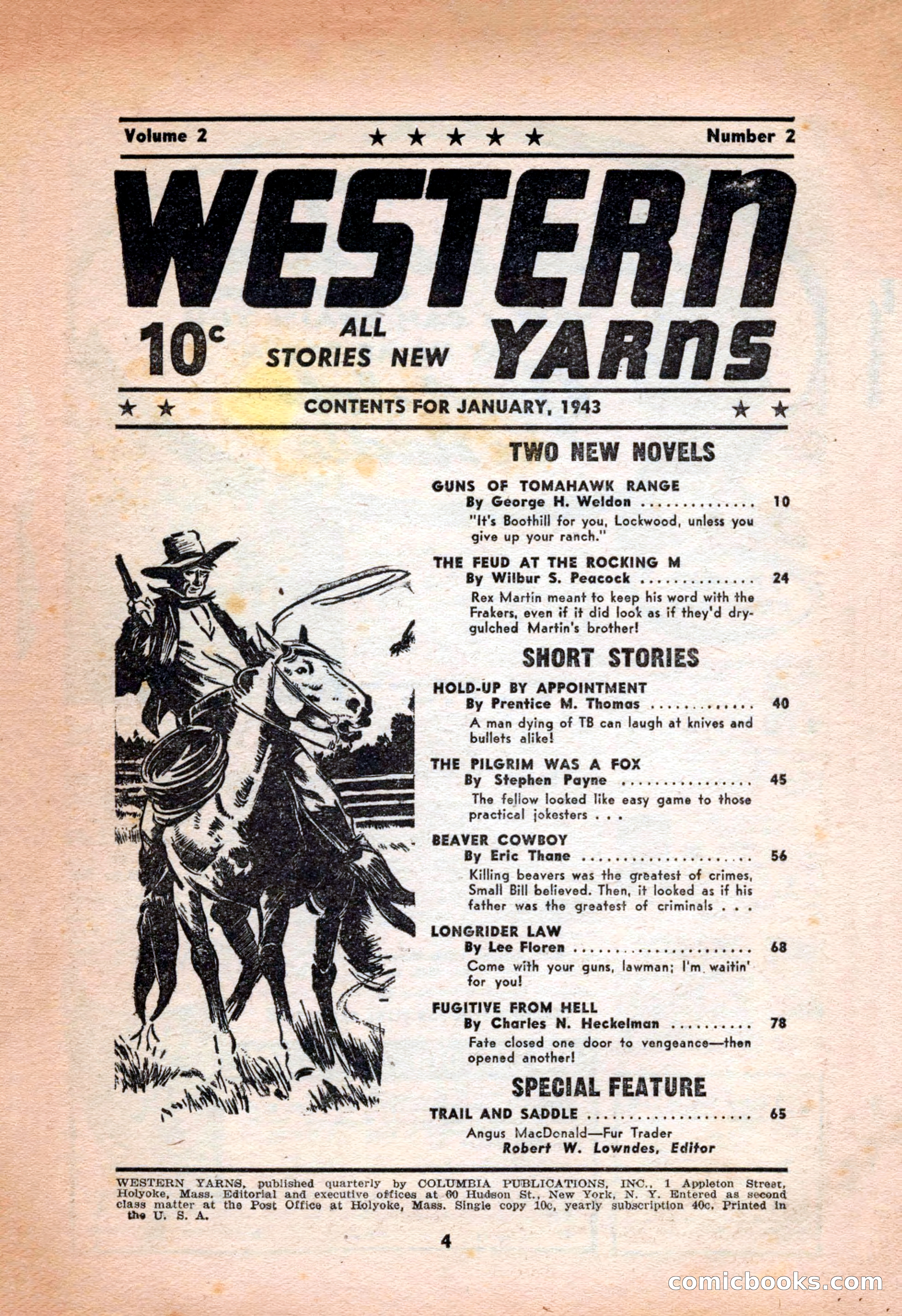Western Yarns, January 1943 — page 4 of 100