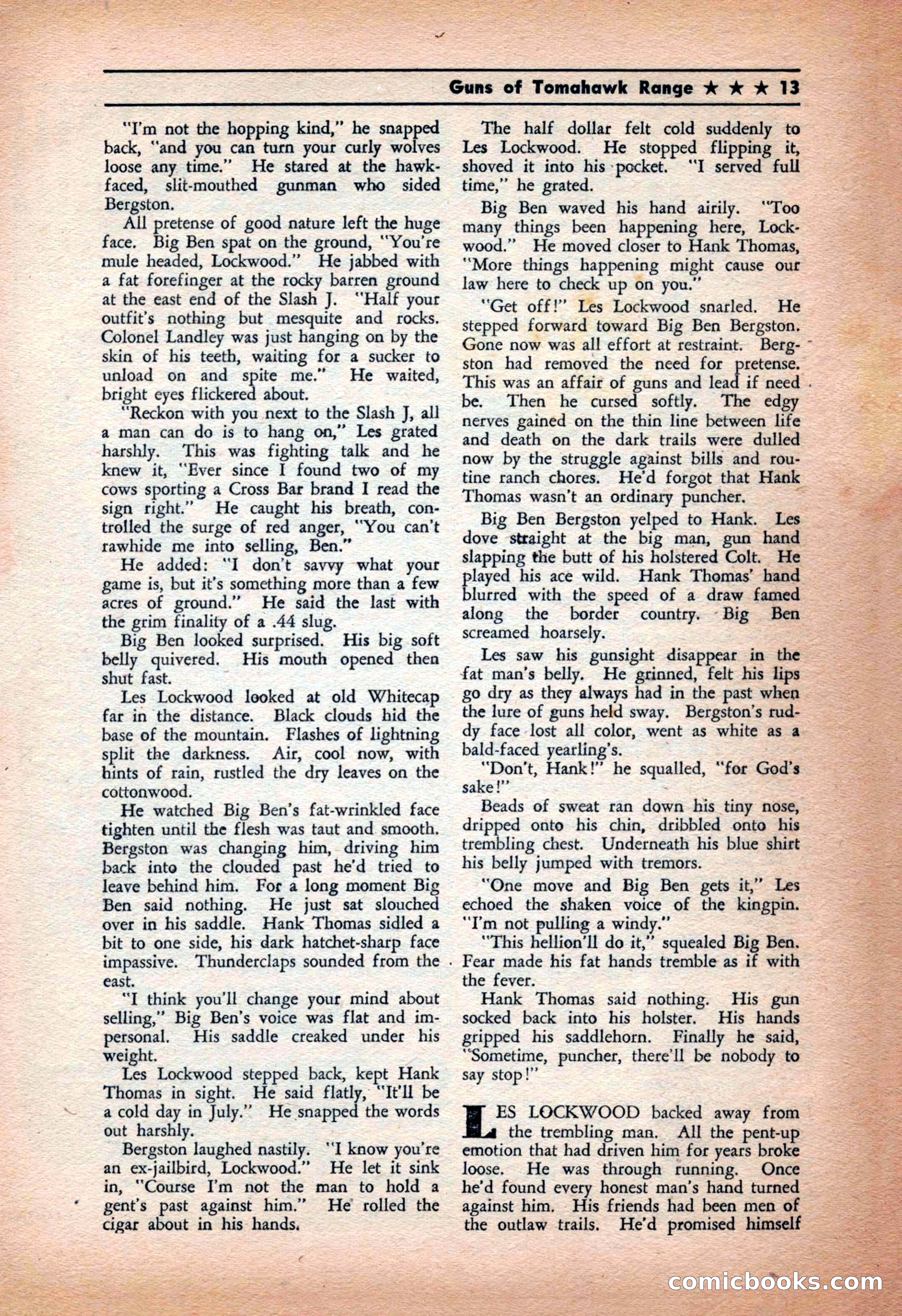 Western Yarns, January 1943 — page 13 of 100