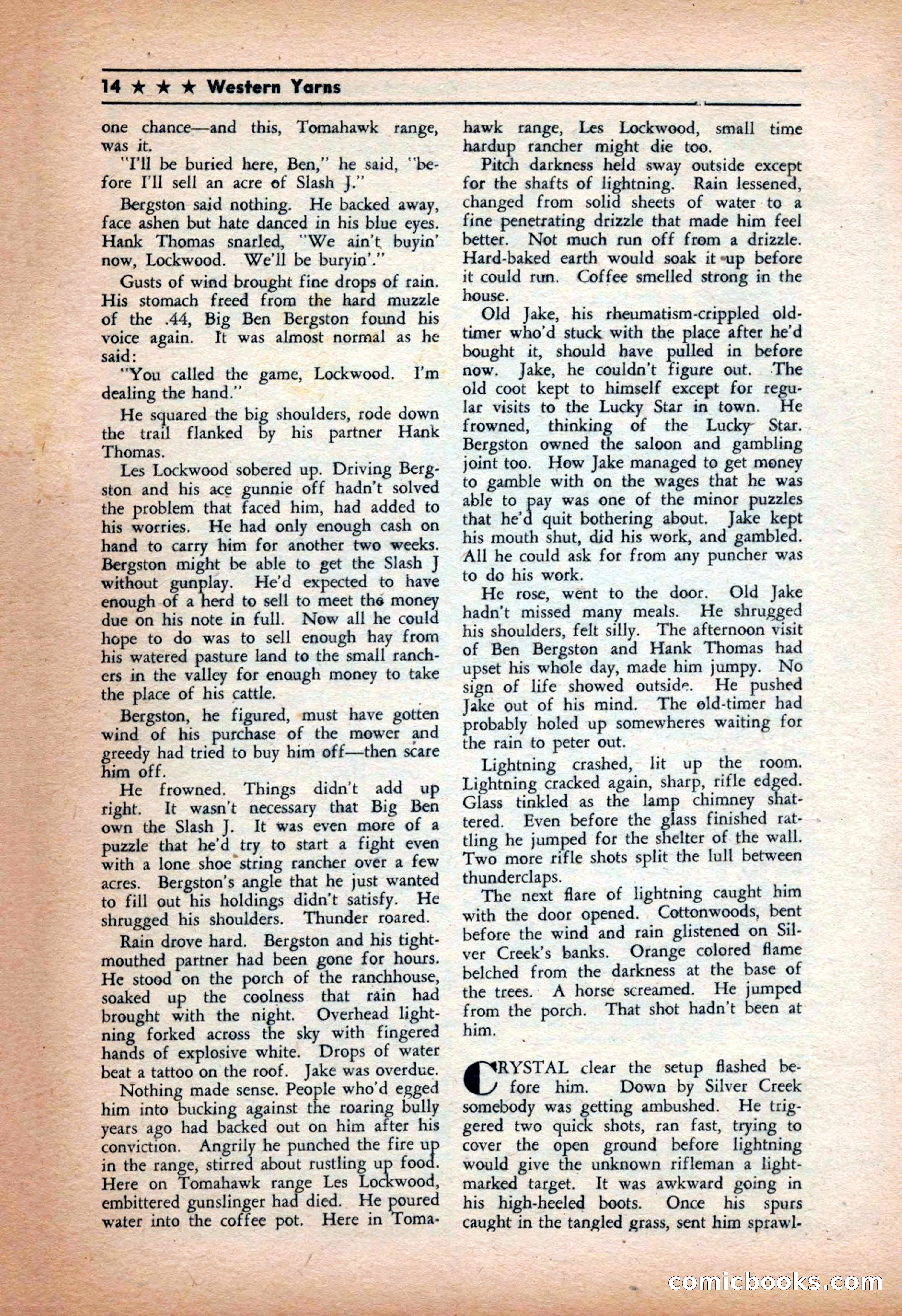 Western Yarns, January 1943 — page 14 of 100