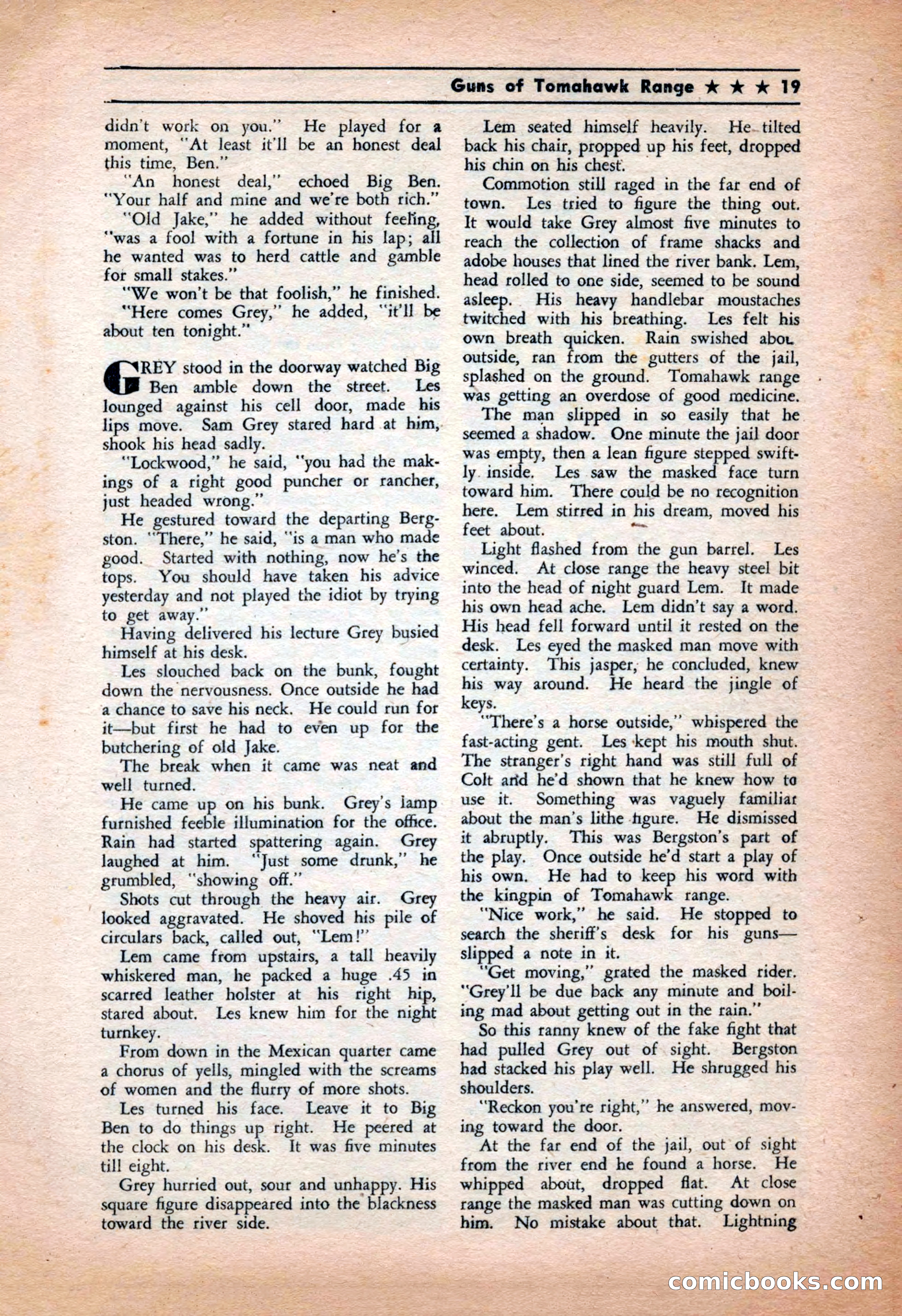Western Yarns, January 1943 — page 19 of 100