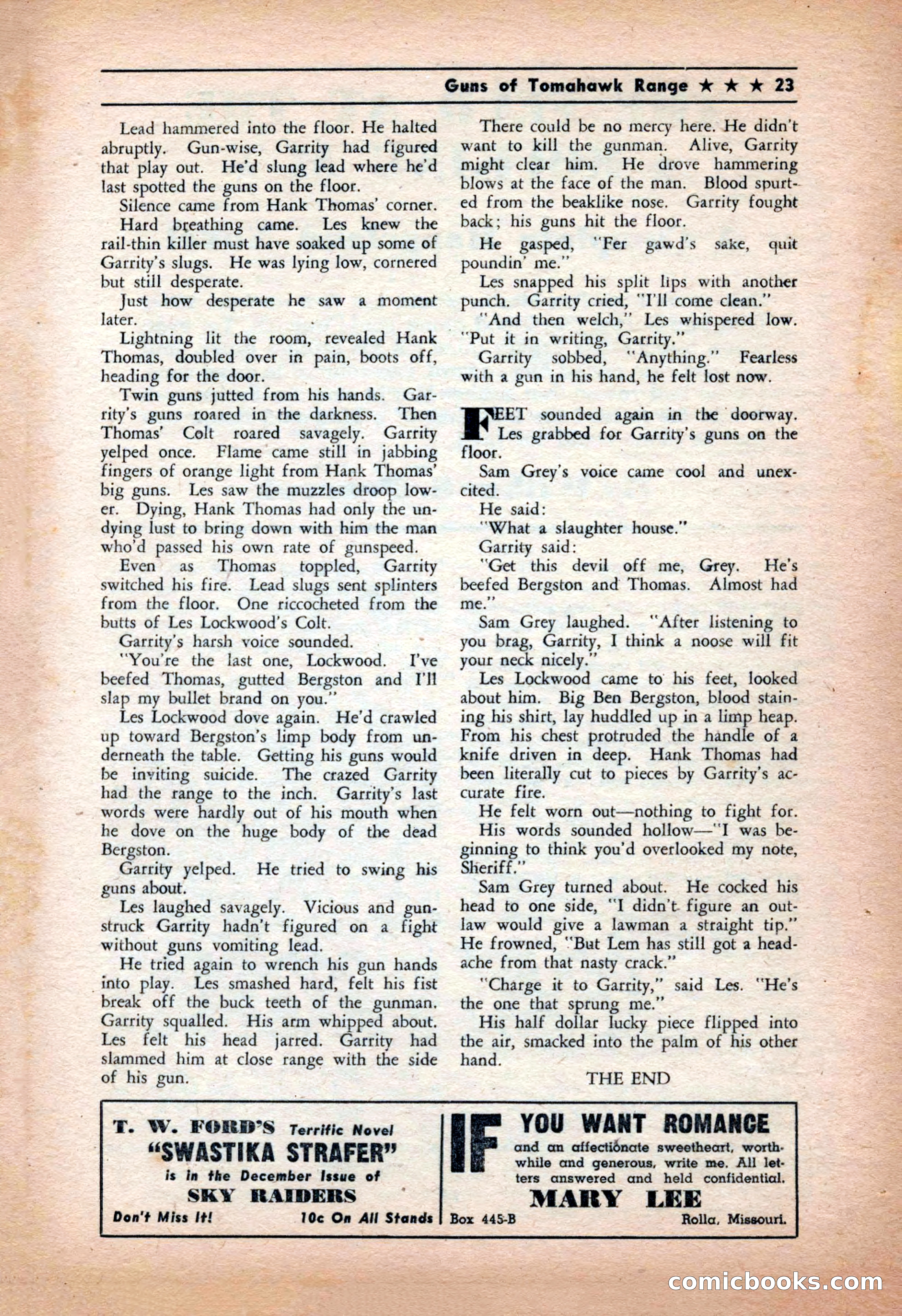 Western Yarns, January 1943 — page 23 of 100