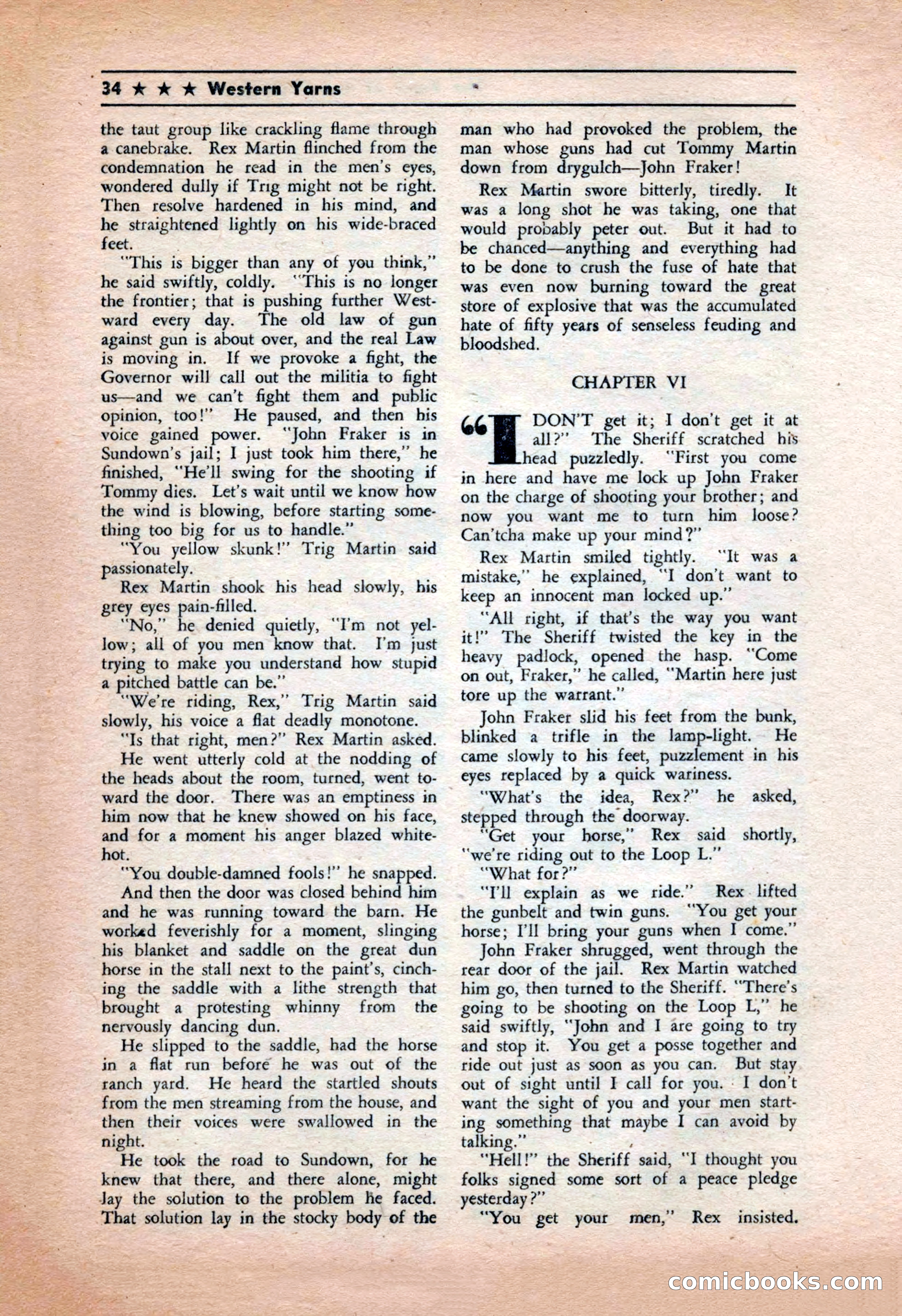 Western Yarns, January 1943 — page 34 of 100