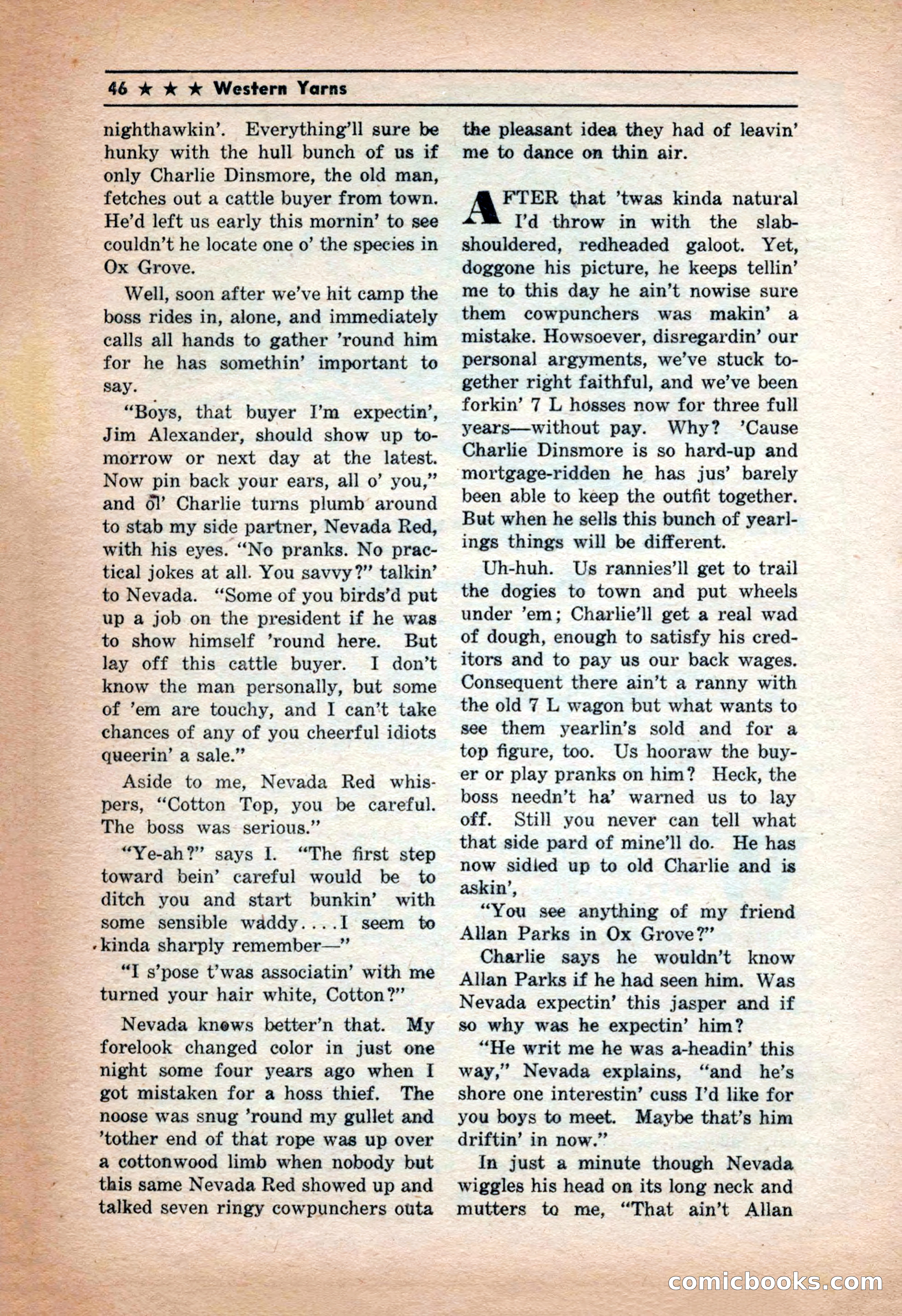 Western Yarns, January 1943 — page 46 of 100
