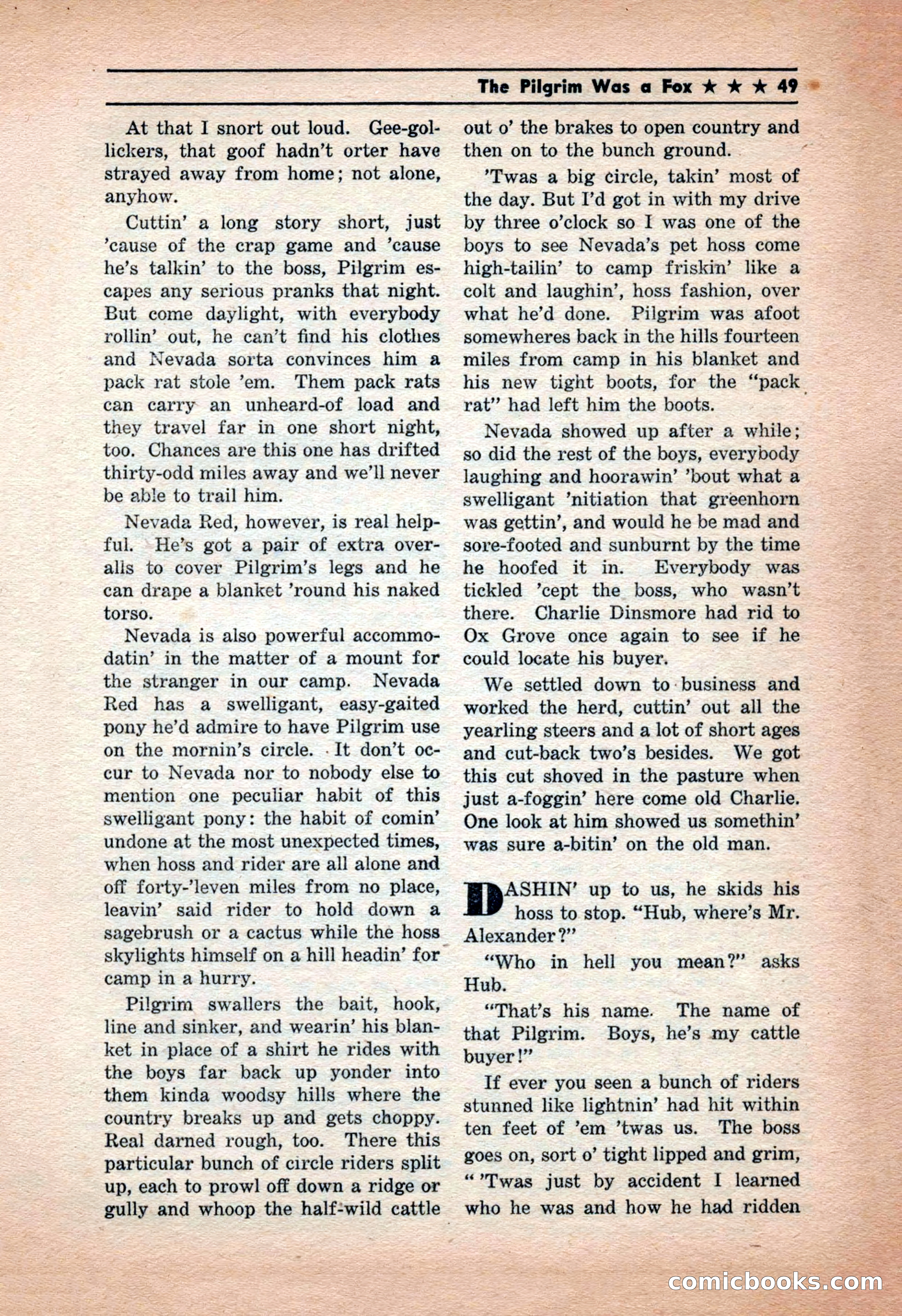 Western Yarns, January 1943 — page 49 of 100