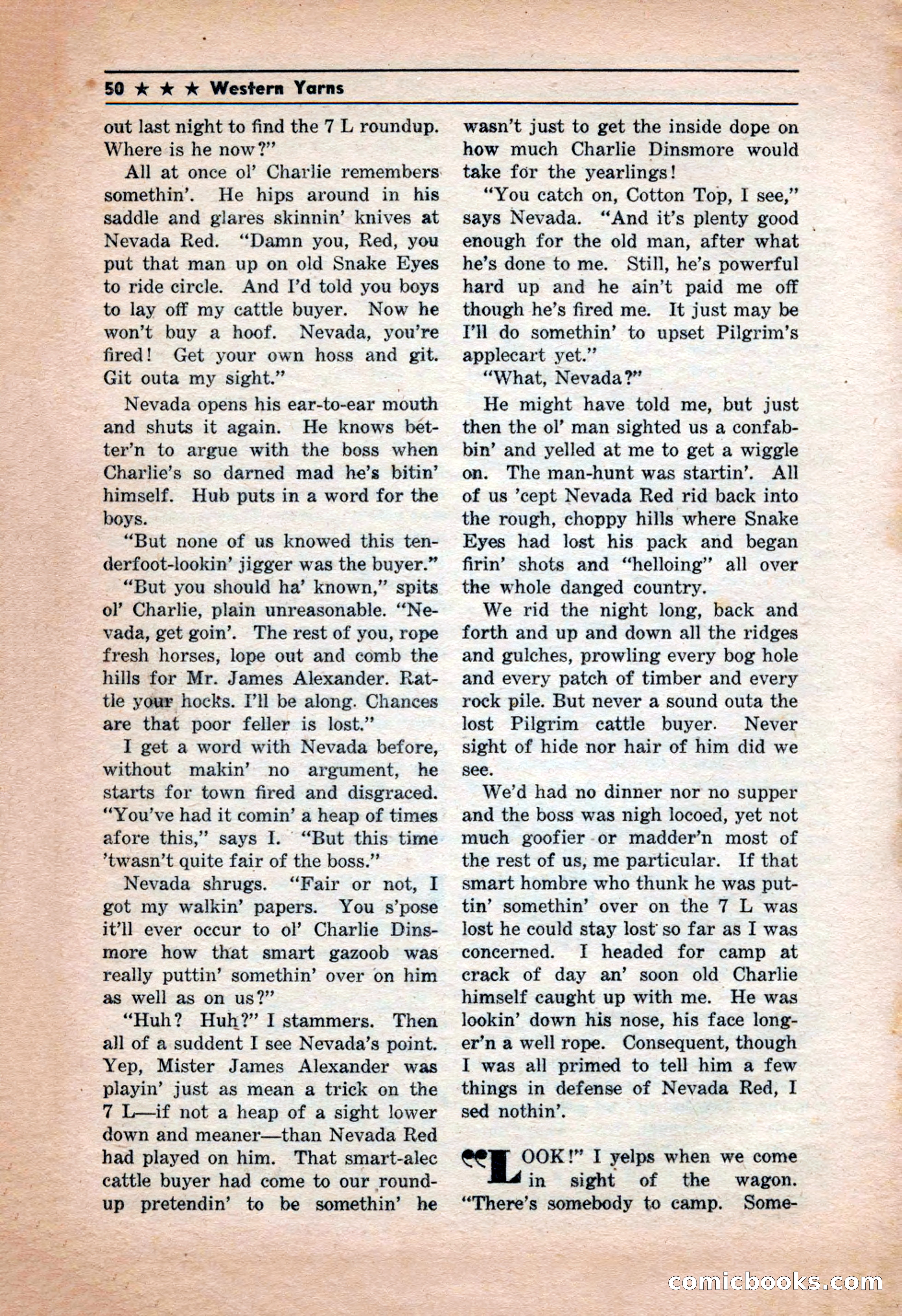 Western Yarns, January 1943 — page 50 of 100