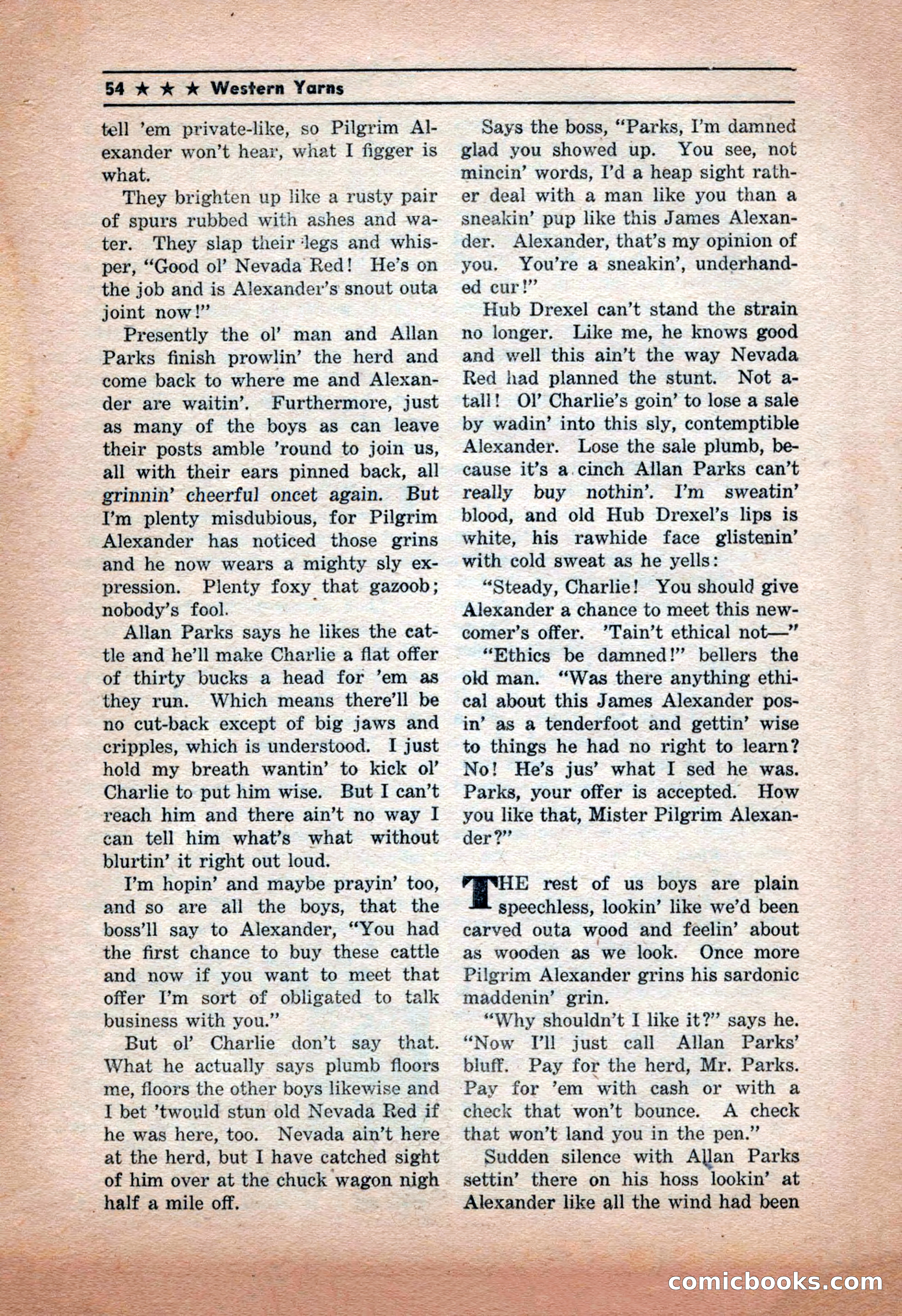 Western Yarns, January 1943 — page 54 of 100