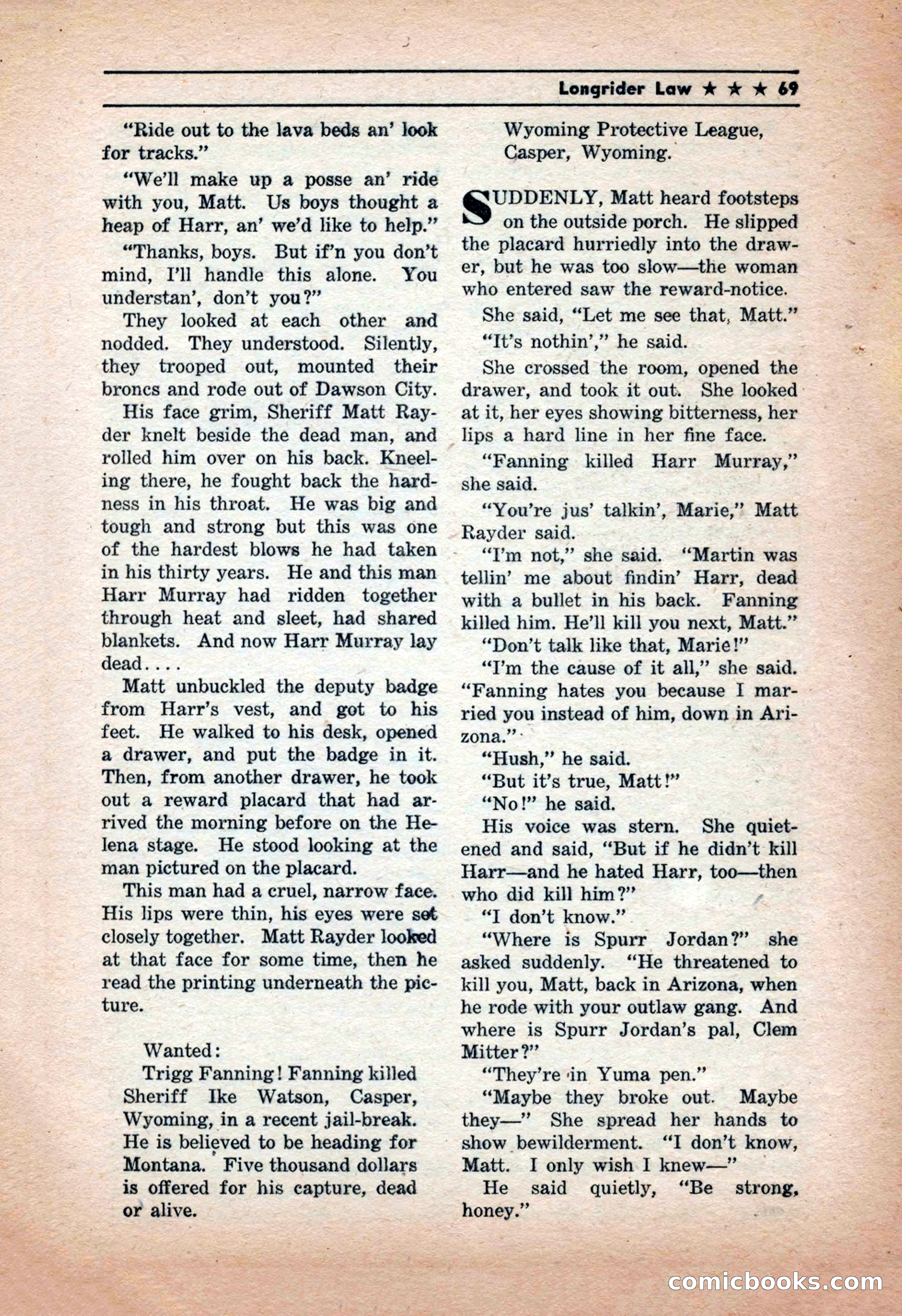 Western Yarns, January 1943 — page 69 of 100