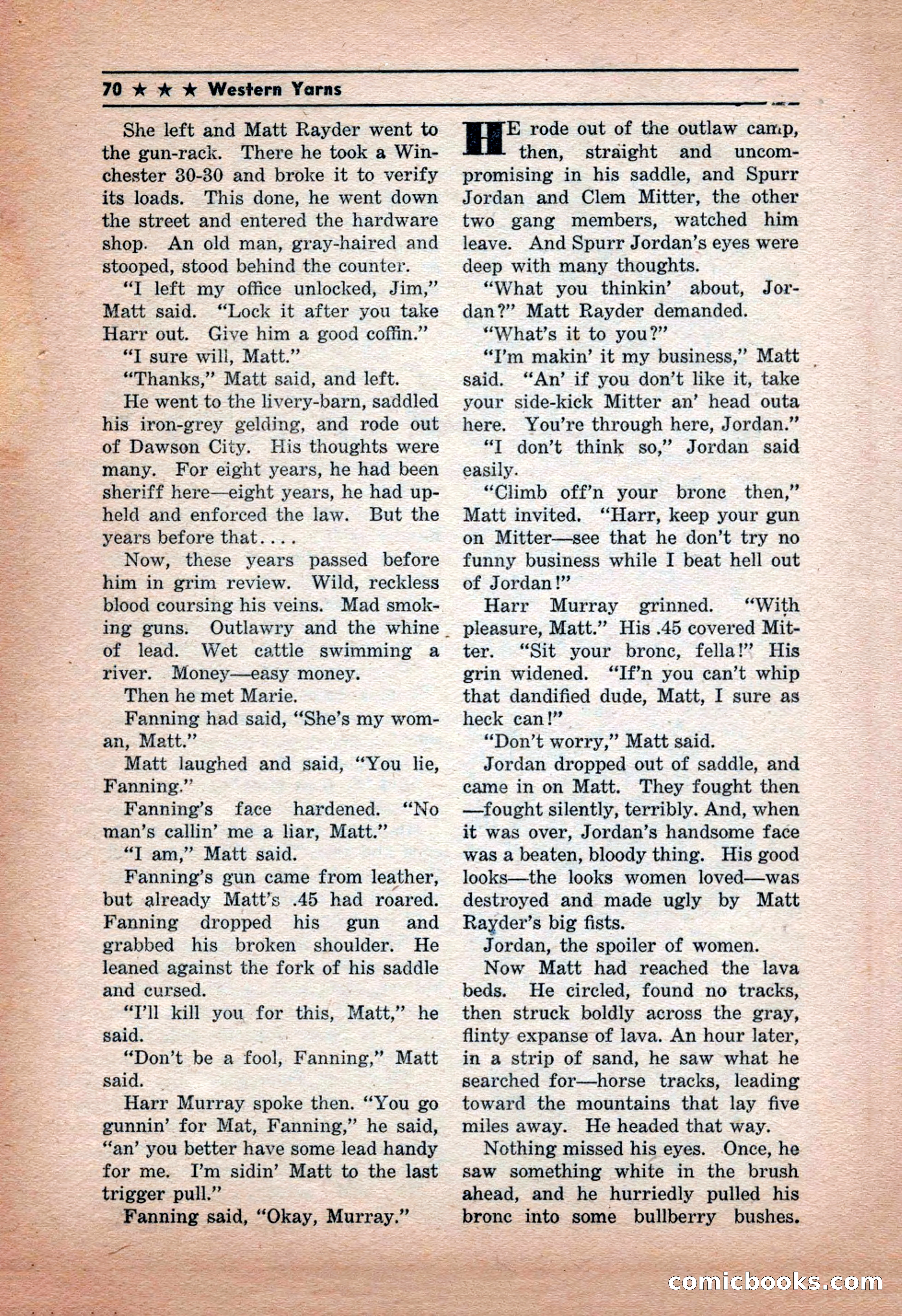 Western Yarns, January 1943 — page 70 of 100