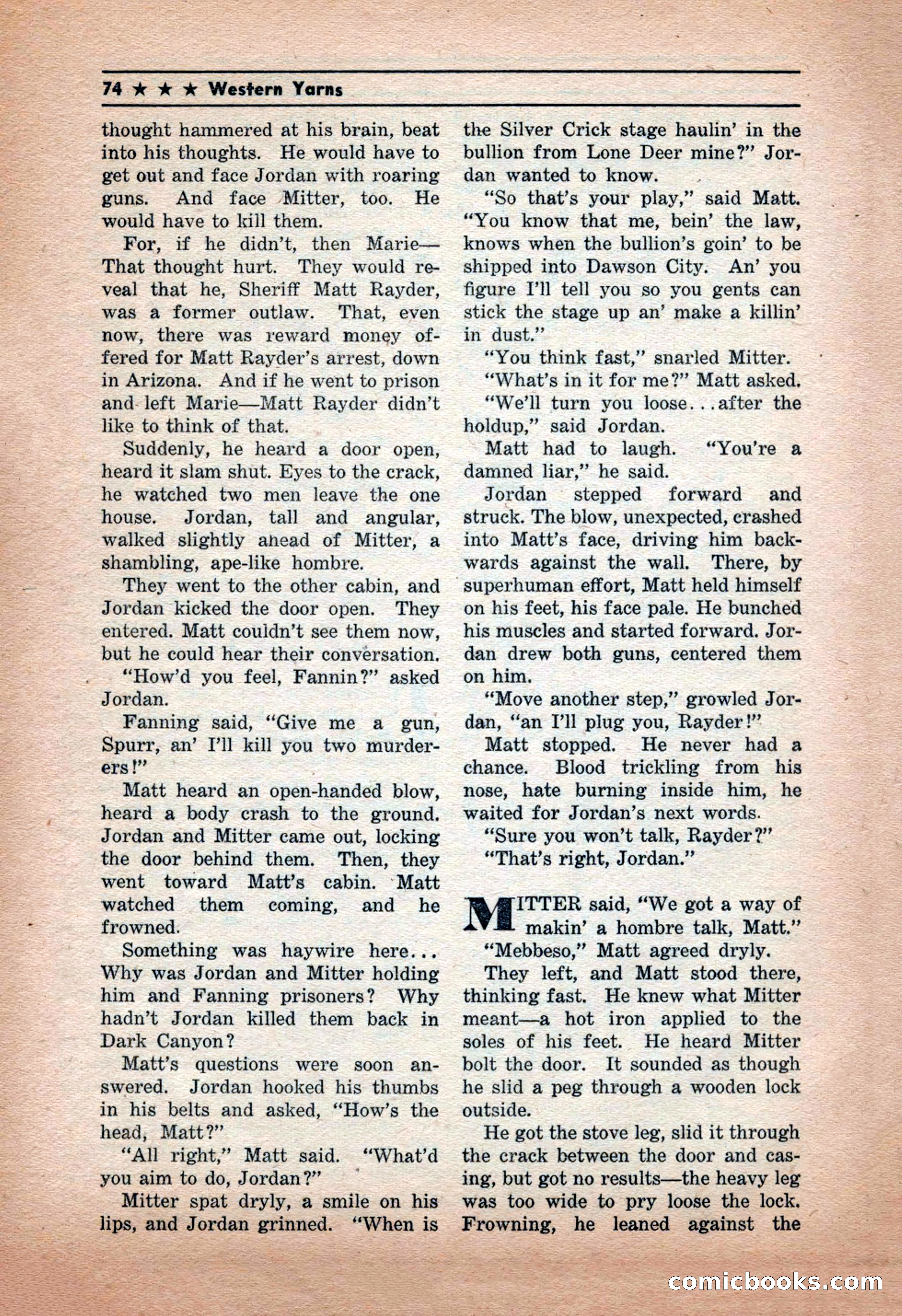 Western Yarns, January 1943 — page 74 of 100