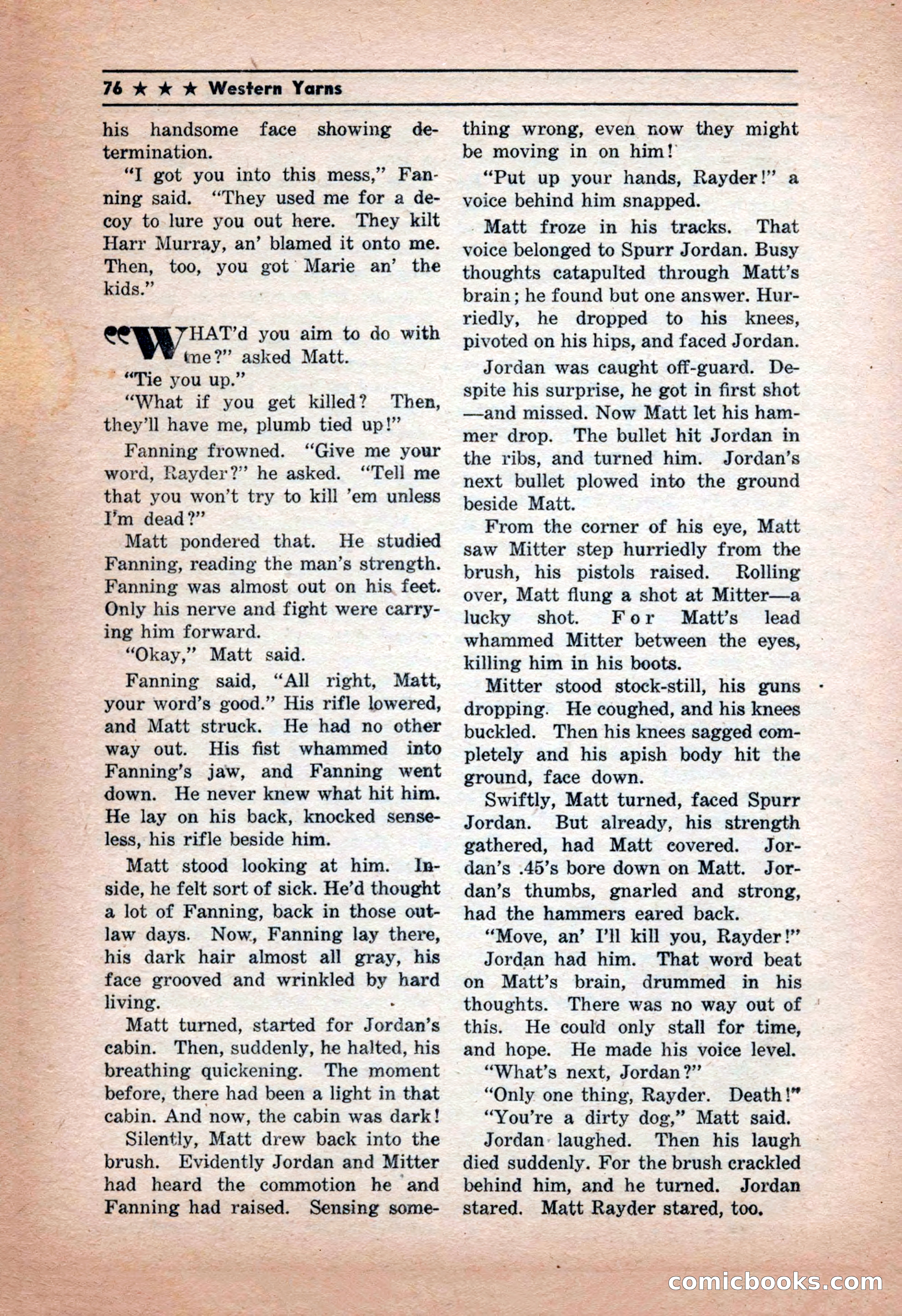 Western Yarns, January 1943 — page 76 of 100