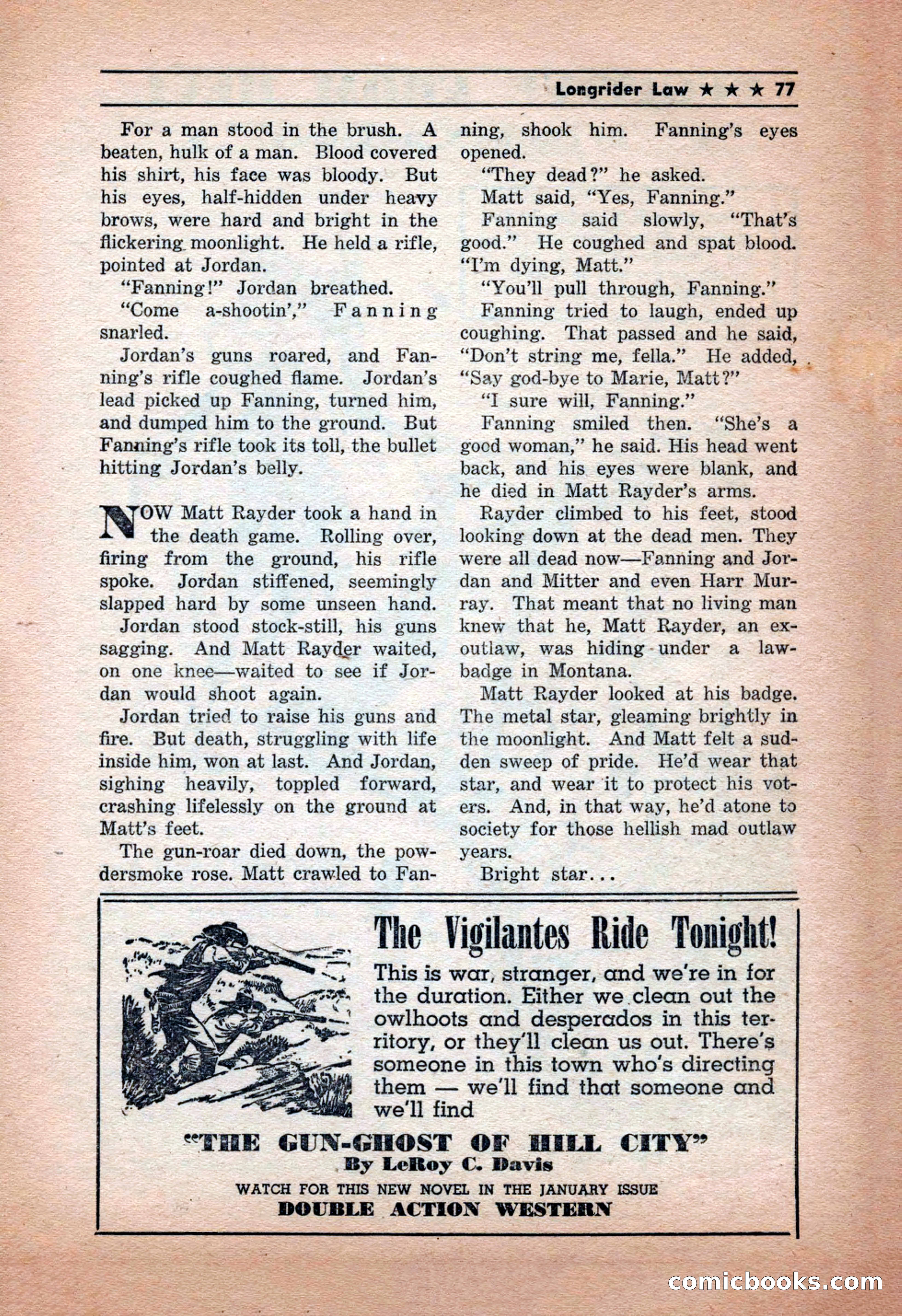 Western Yarns, January 1943 — page 77 of 100