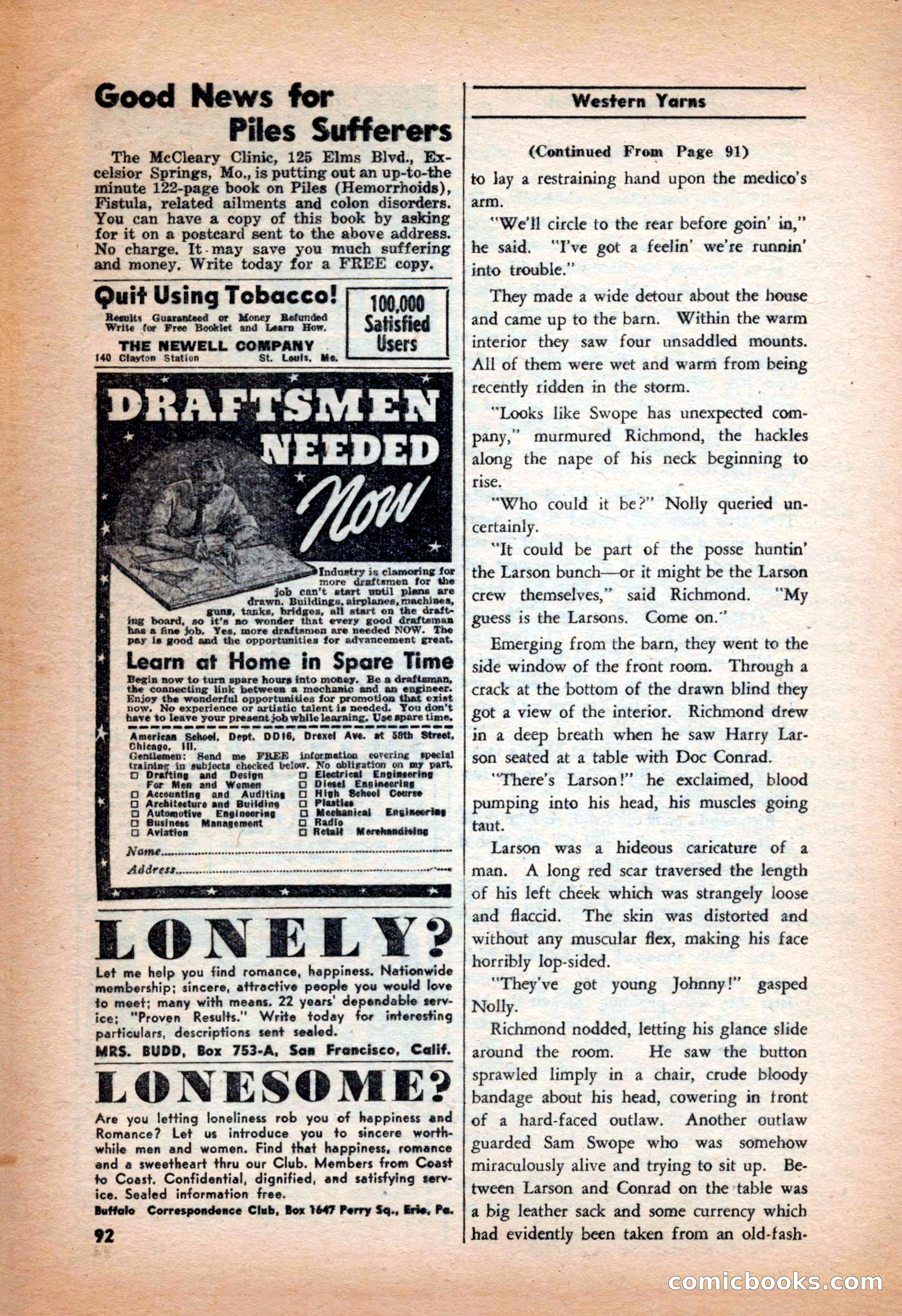 Western Yarns, January 1943 — page 92 of 100