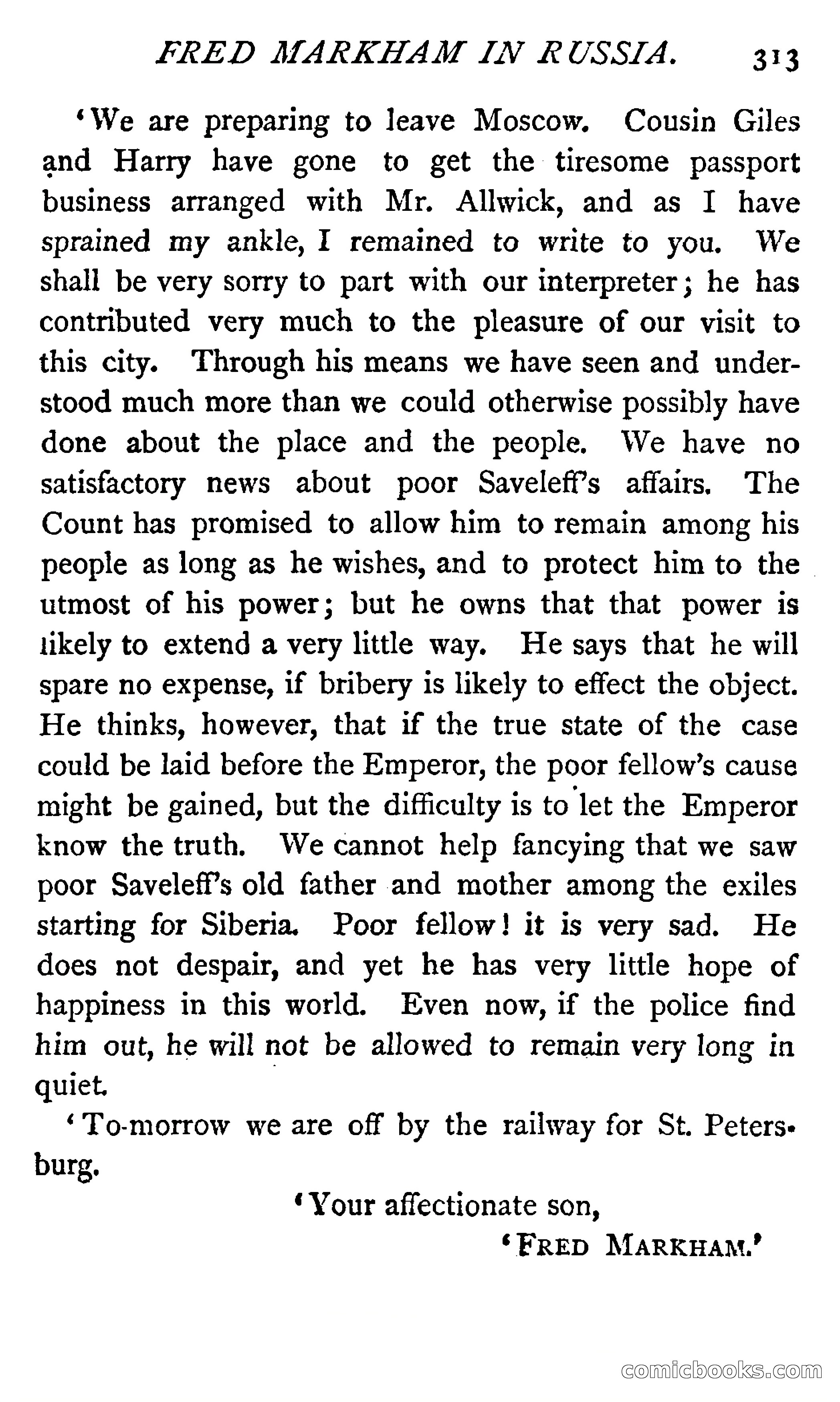 Fred Markham in Russia; or, The Boy Travellers in the Land of the Czar — page 317 of 324
