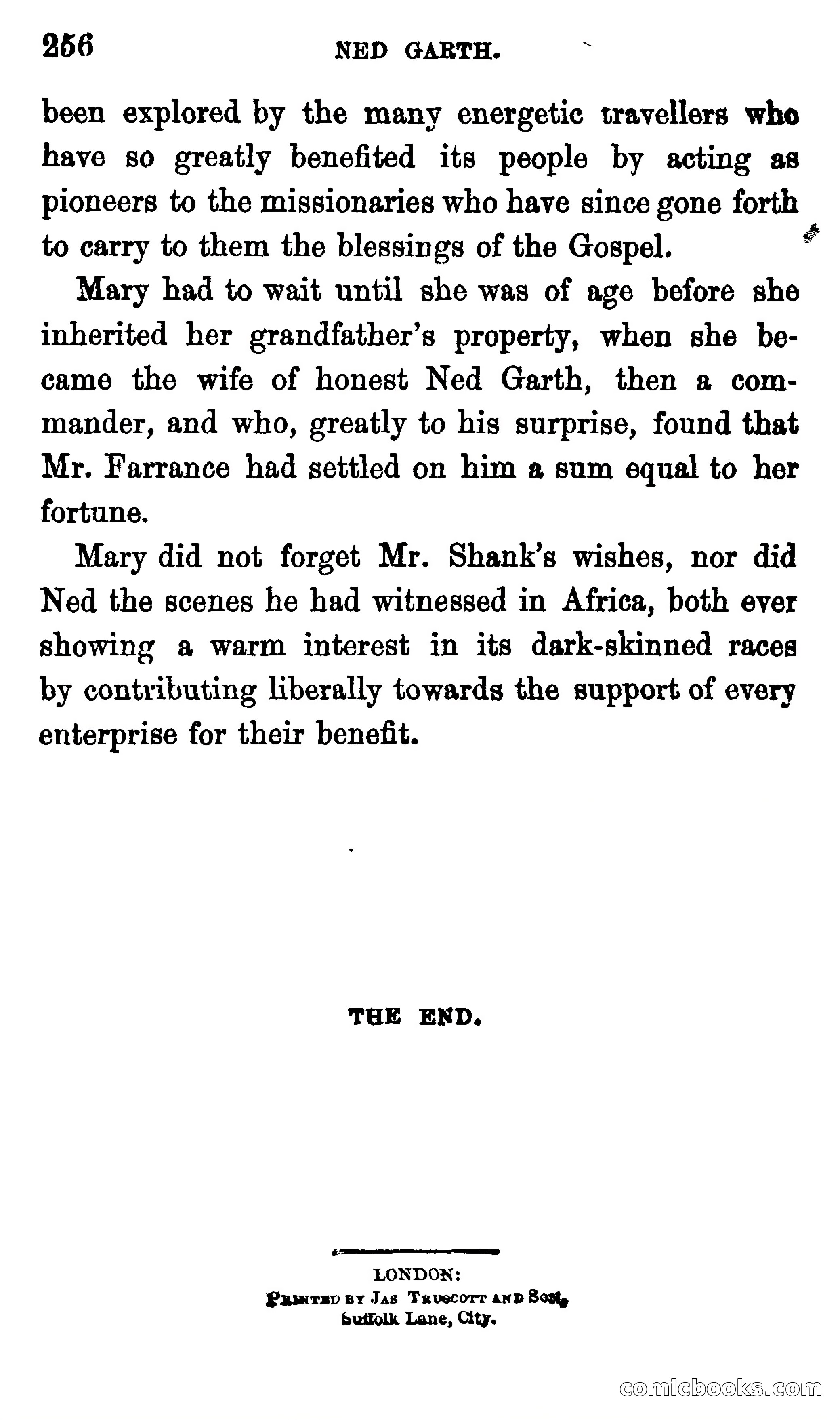 Ned Garth; or, Made Prisoner in Africa — page 260 of 260