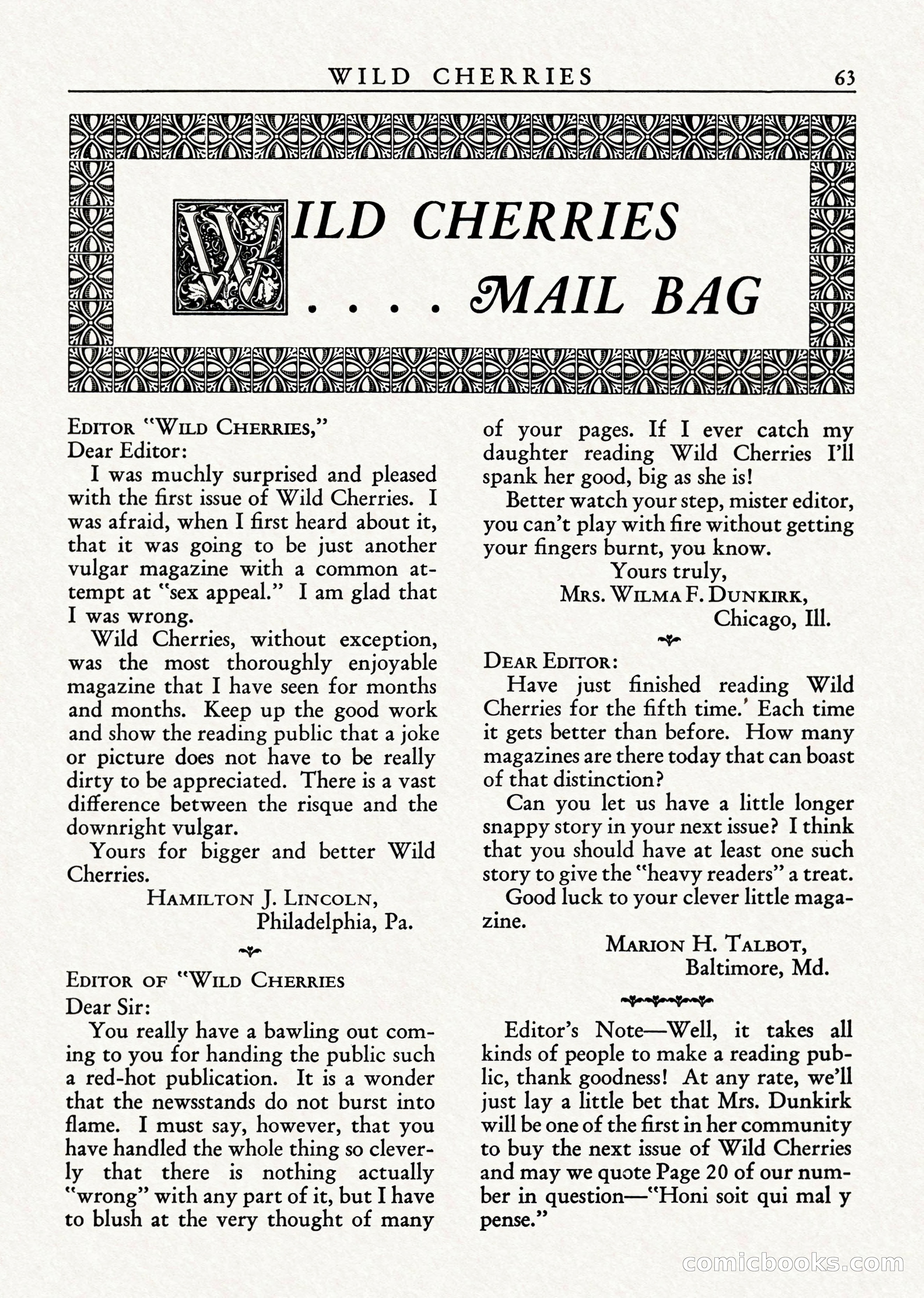 Wild Cherries, Vol. 1, No. 2 — page 65 of 68