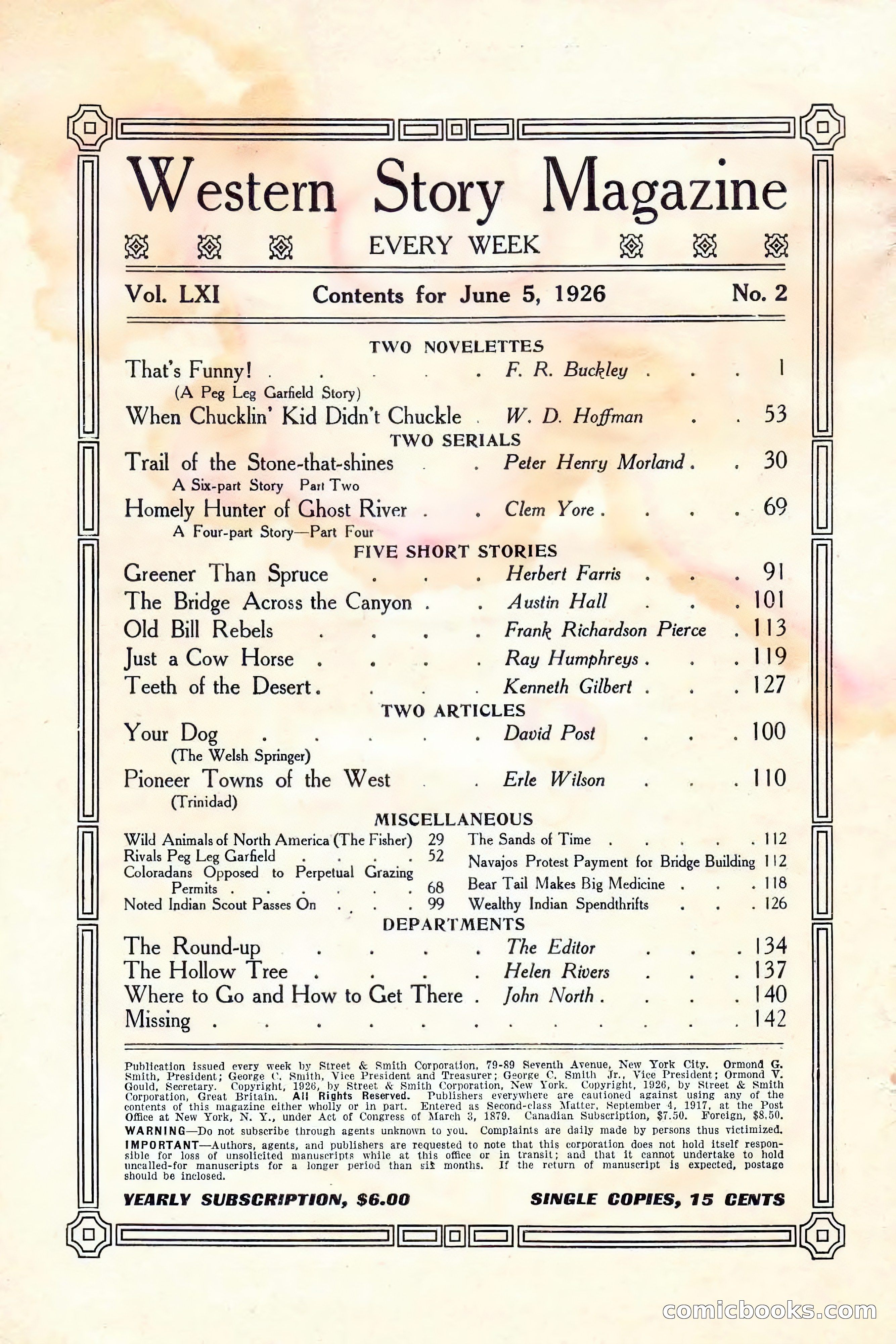 Western Story Magazine, June 5, 1926 — page 4 of 172