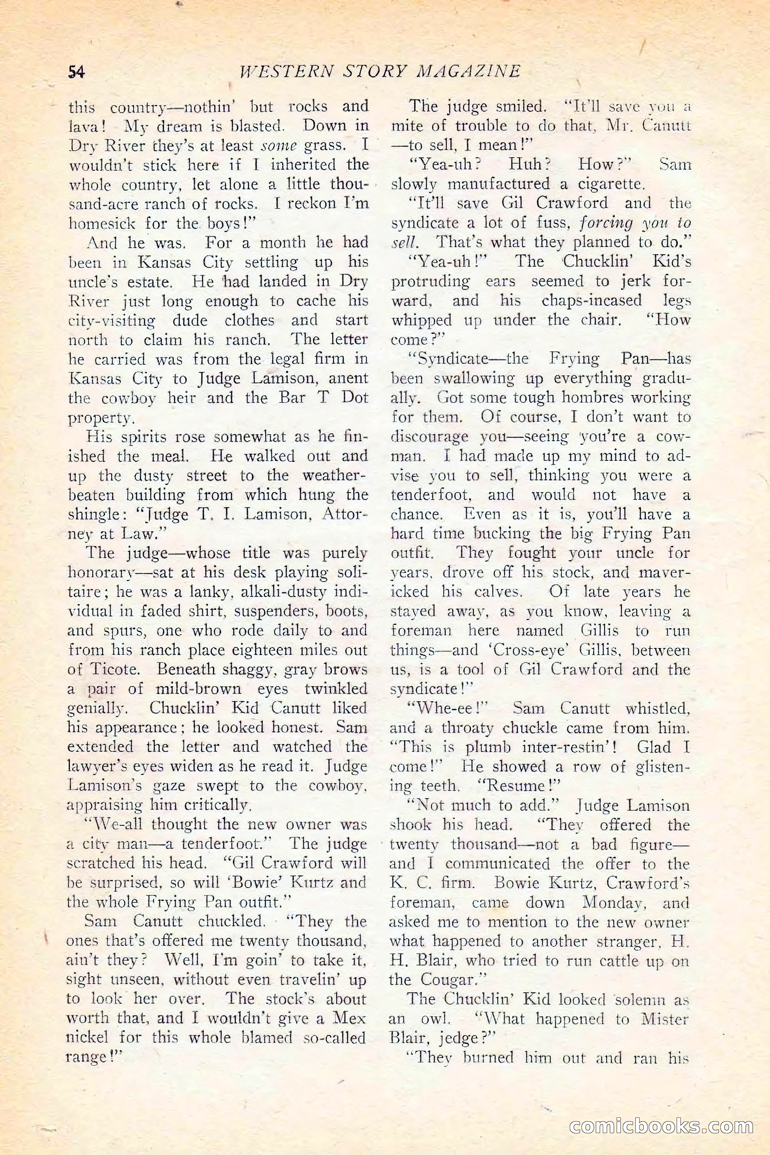 Western Story Magazine, June 5, 1926 — page 72 of 172