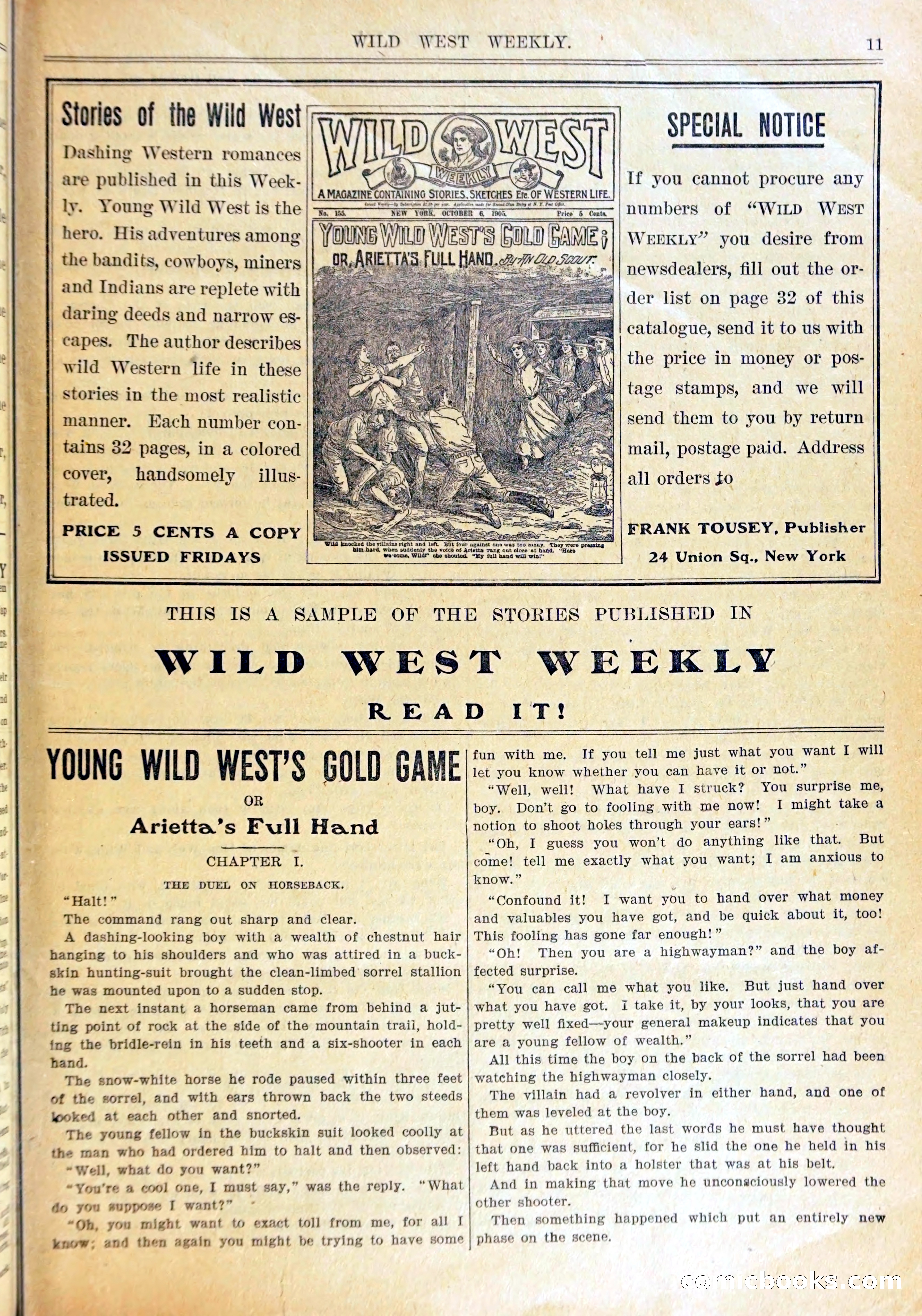 Young Wild West Weekly: Among the Blackfeet — page 14 of 37