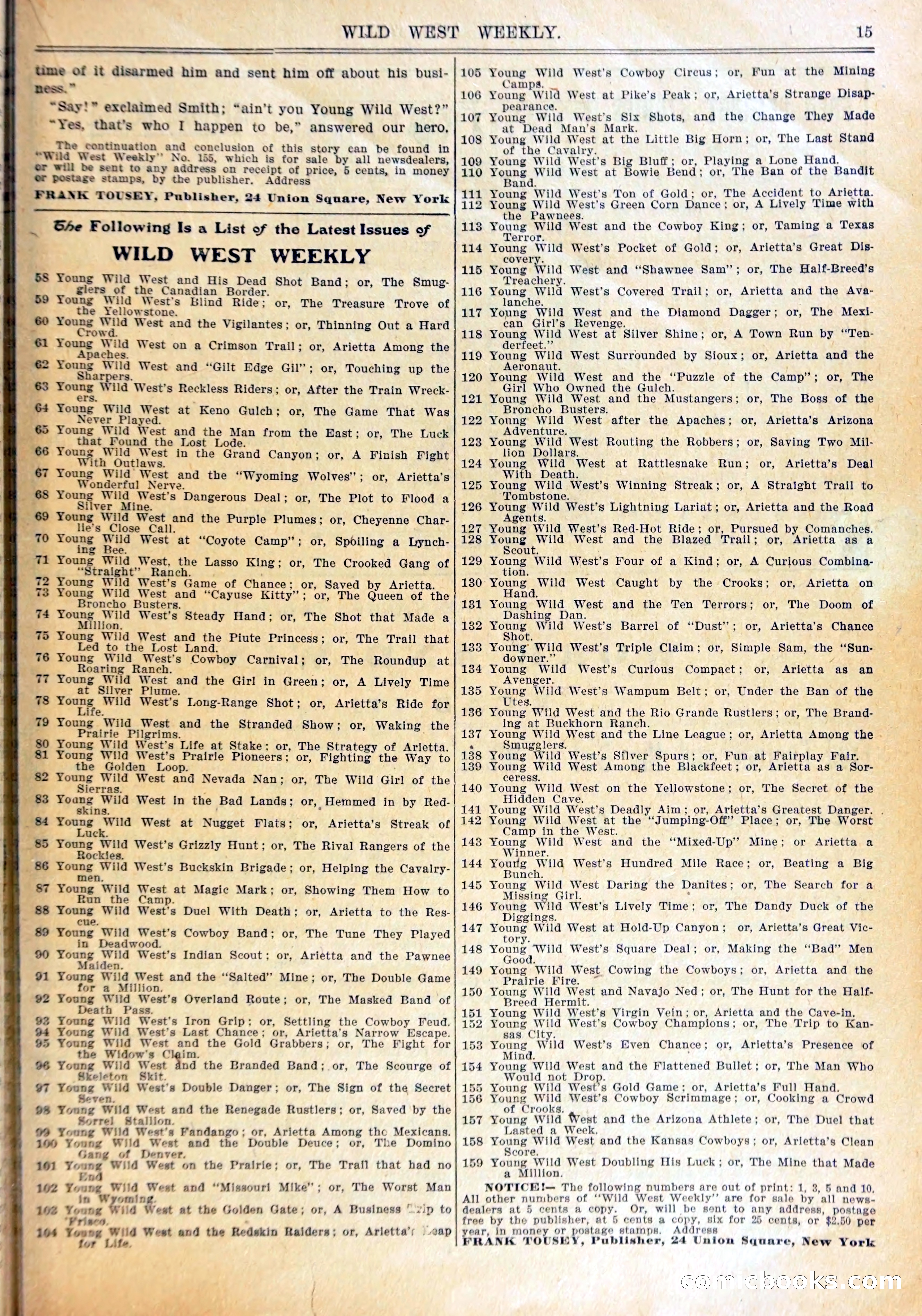 Young Wild West Weekly: Among the Blackfeet — page 18 of 37
