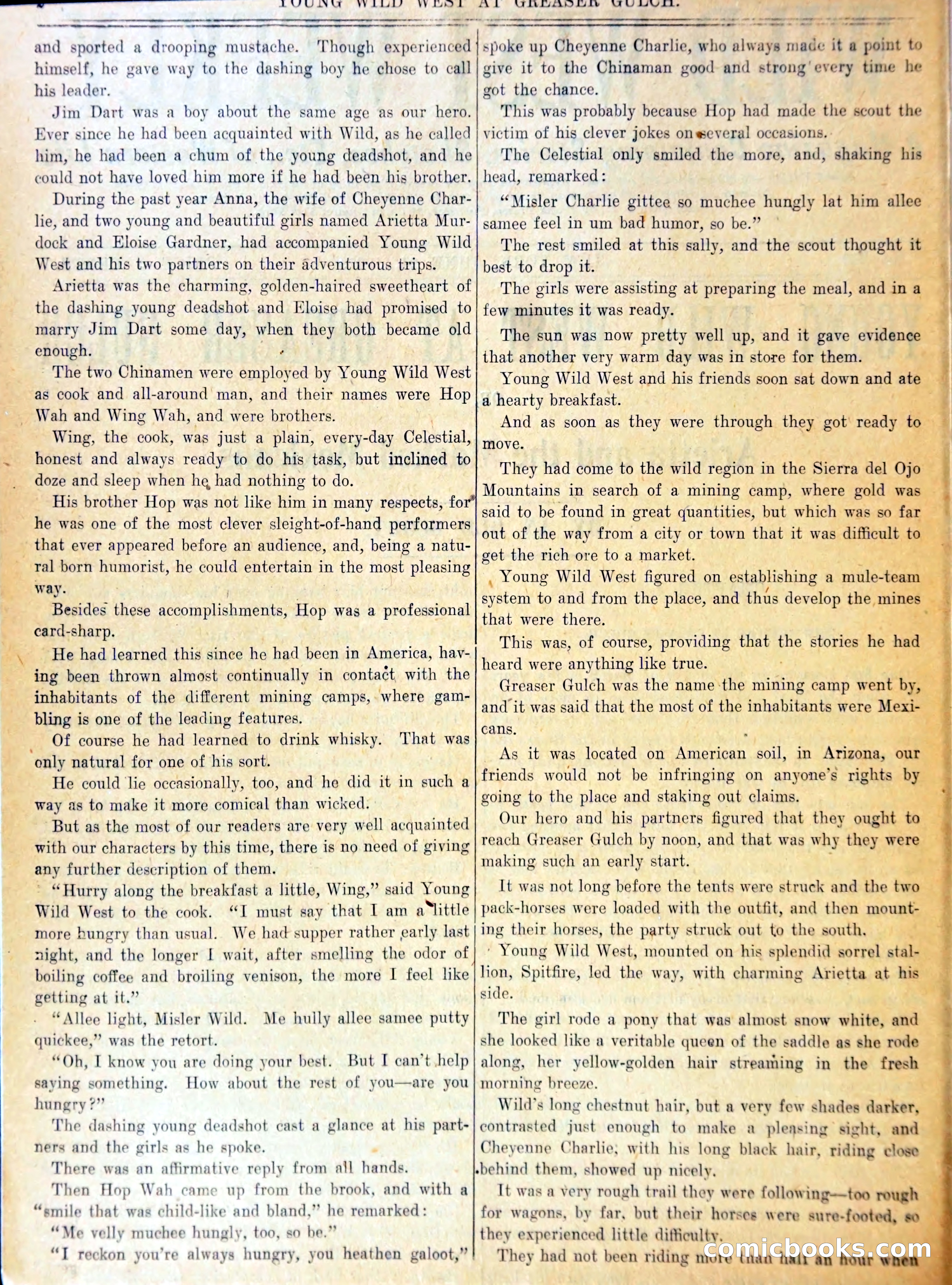 Young Wild West at Greaser Gulch, or, Arietta and the Masked Mexicans — page 5 of 37