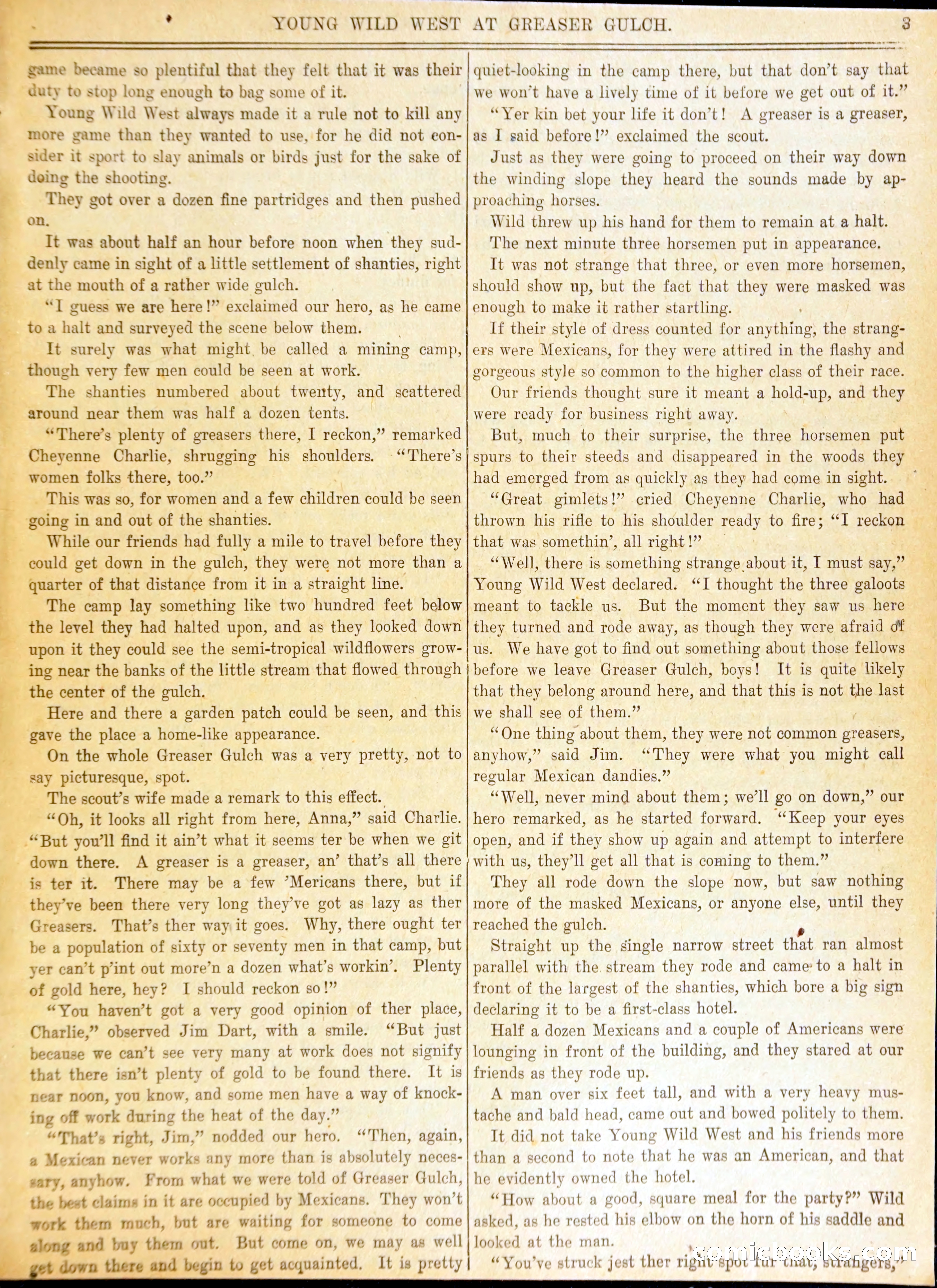 Young Wild West at Greaser Gulch, or, Arietta and the Masked Mexicans — page 6 of 37