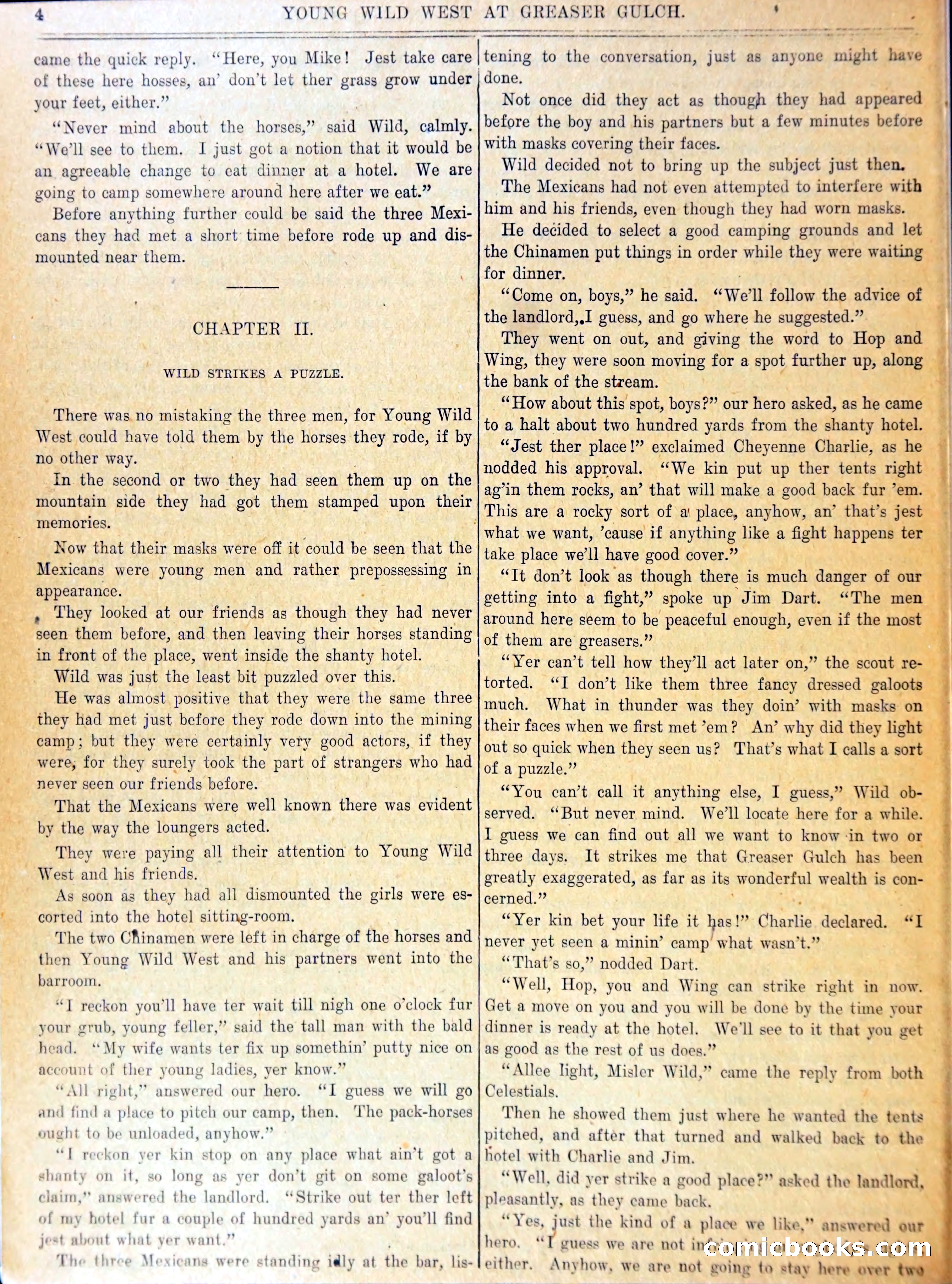 Young Wild West at Greaser Gulch, or, Arietta and the Masked Mexicans — page 7 of 37