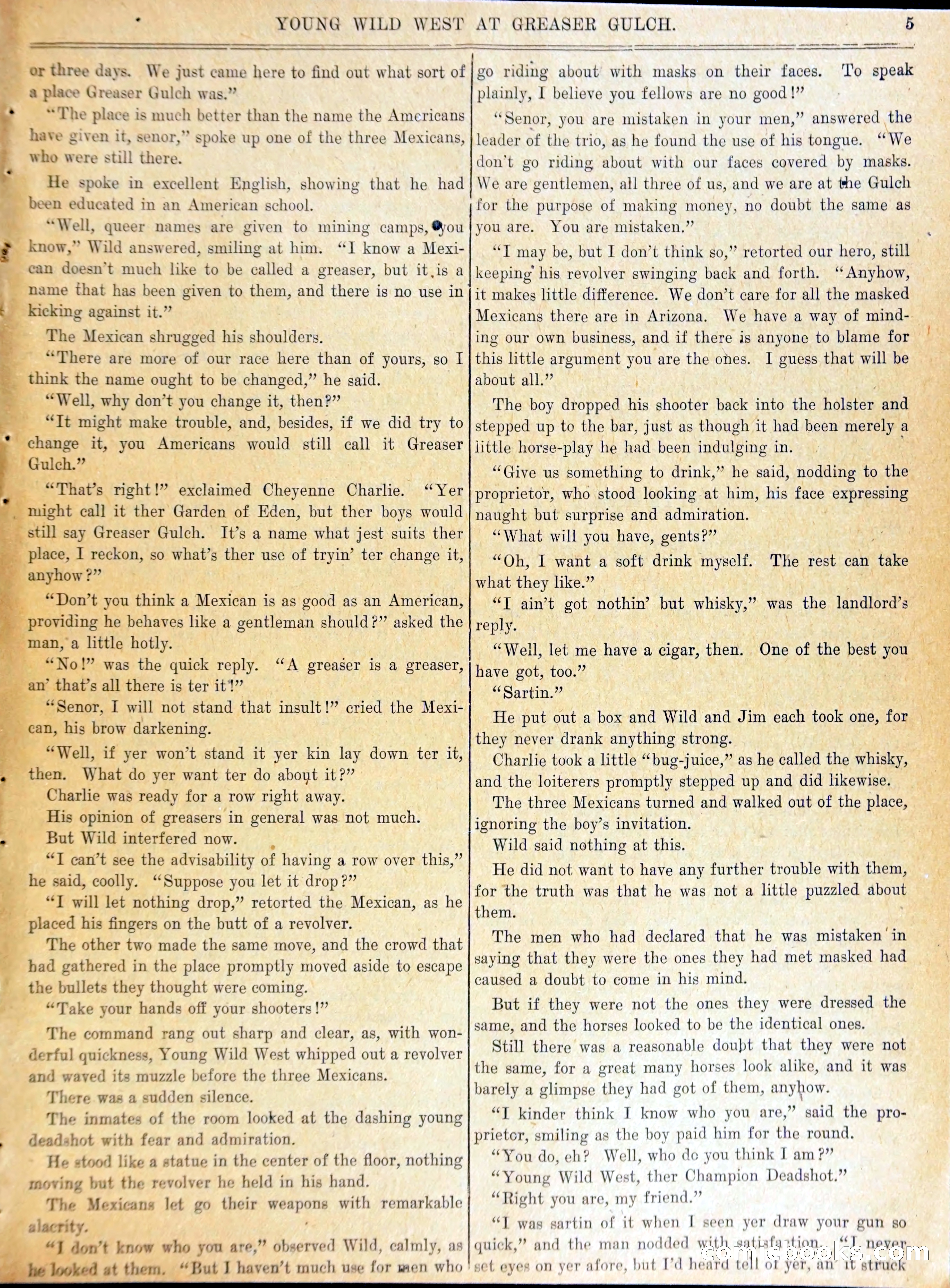 Young Wild West at Greaser Gulch, or, Arietta and the Masked Mexicans — page 8 of 37
