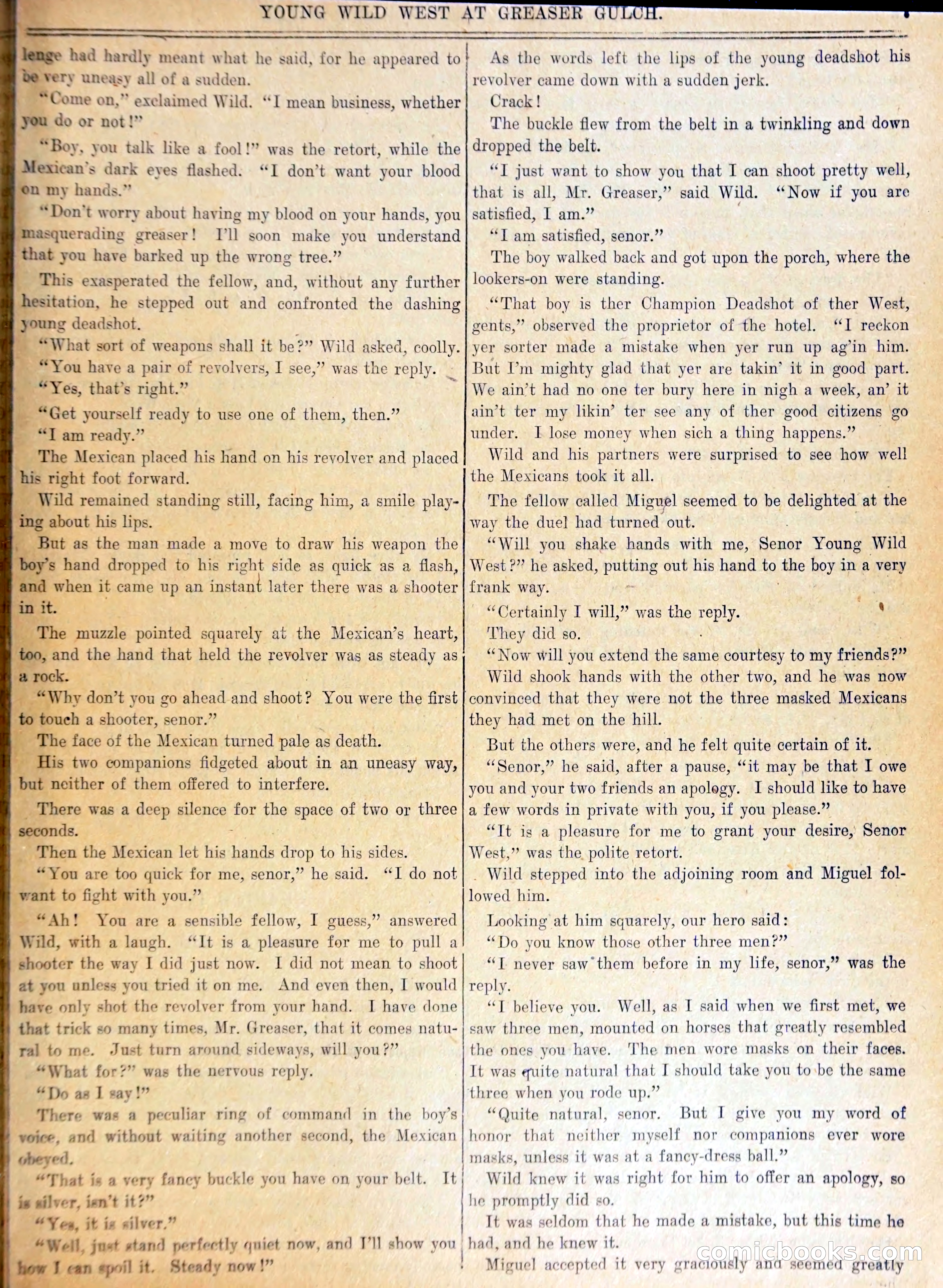Young Wild West at Greaser Gulch, or, Arietta and the Masked Mexicans — page 10 of 37