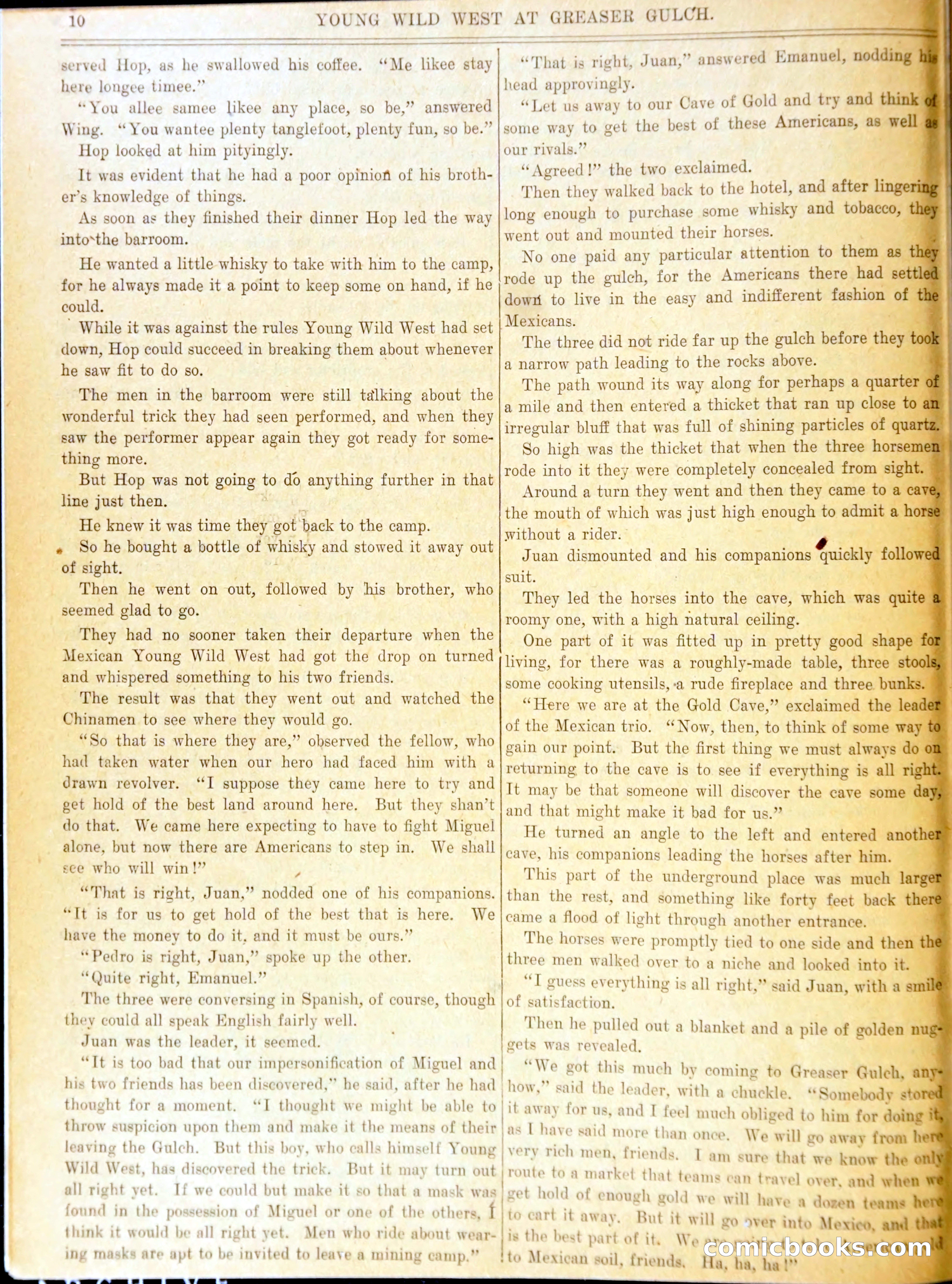 Young Wild West at Greaser Gulch, or, Arietta and the Masked Mexicans — page 13 of 37