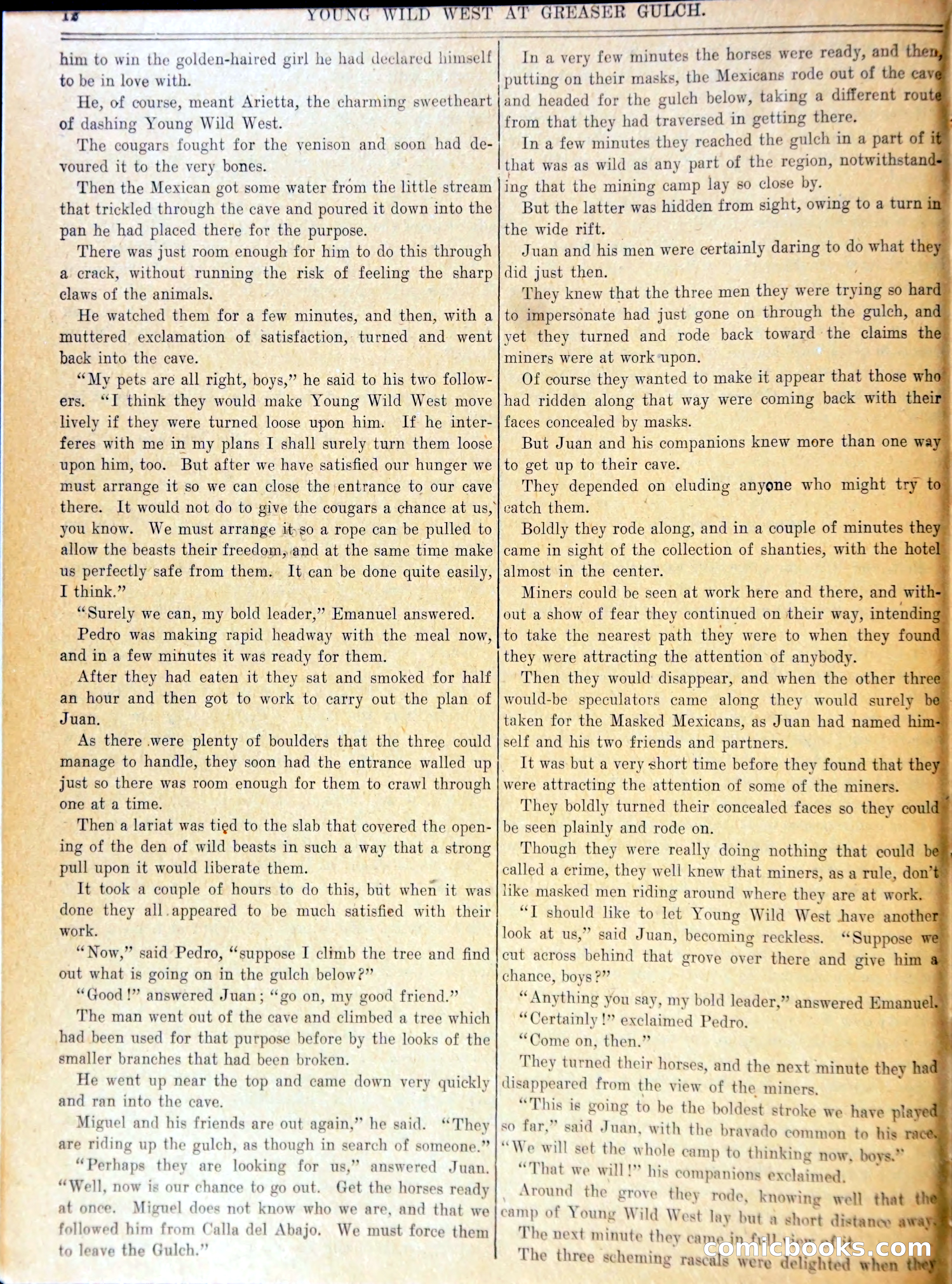 Young Wild West at Greaser Gulch, or, Arietta and the Masked Mexicans — page 15 of 37